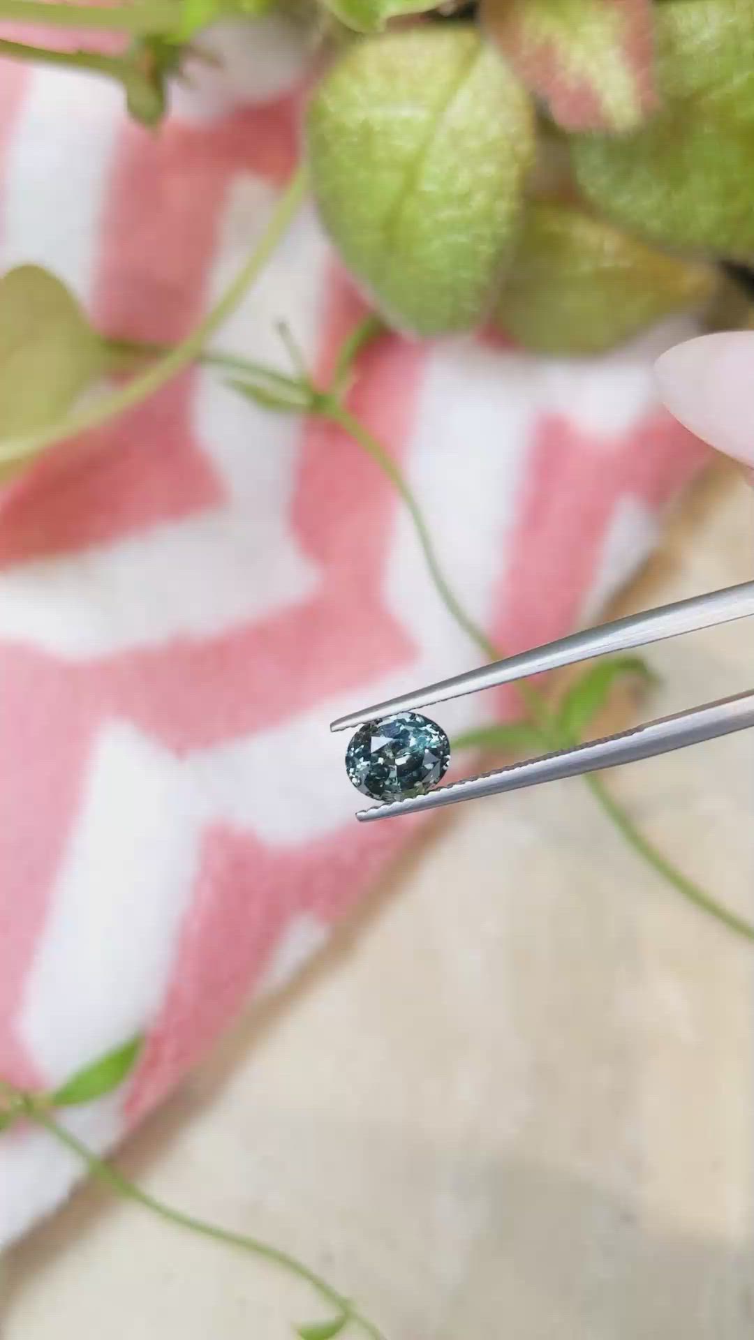1.80 Ct. Greenish Blue Sapphire from Montana Size Video