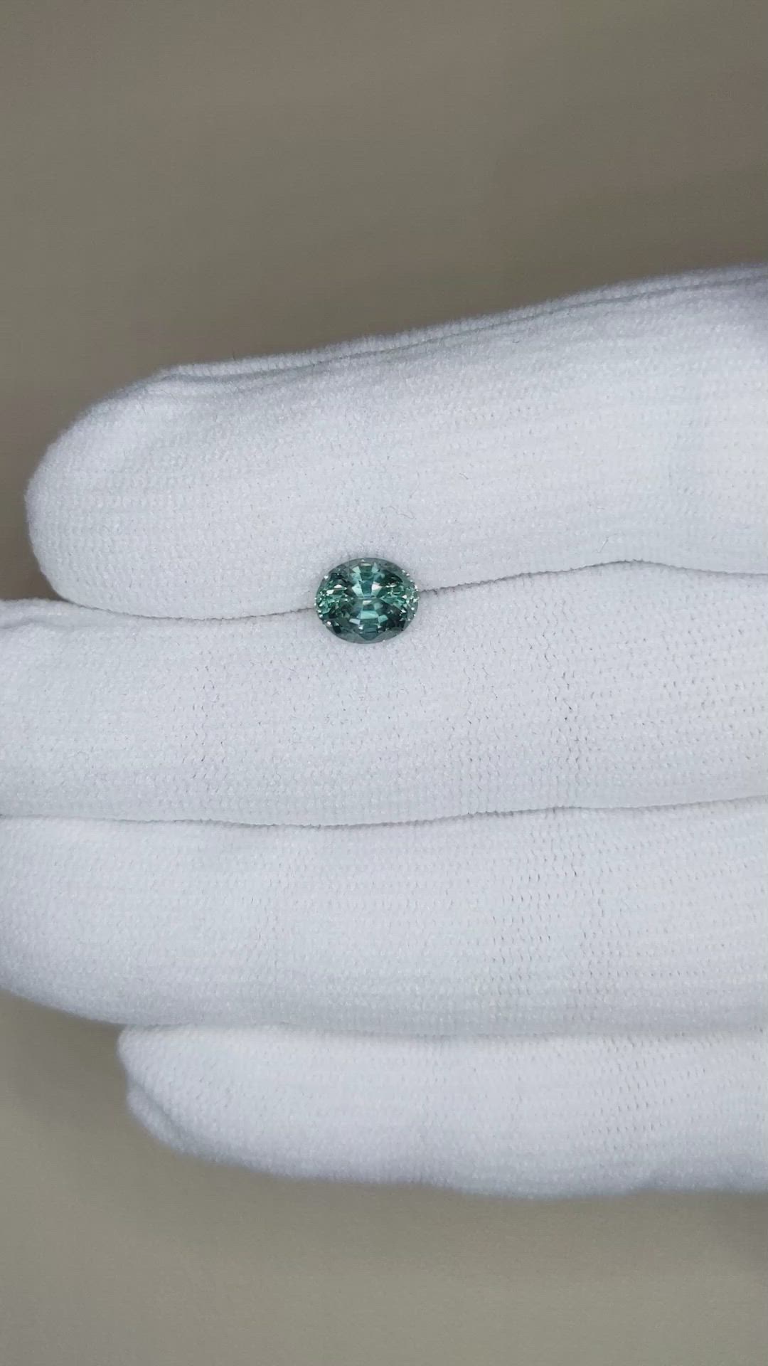 1.80 Ct. Greenish Blue Sapphire from Montana Size Video