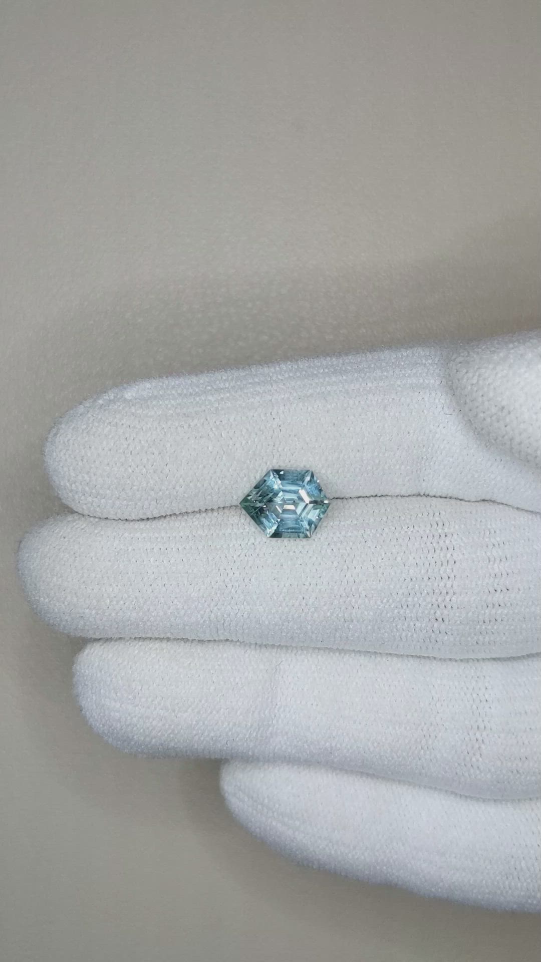 1.86 Ct. Greenish Blue Sapphire from Montana Size Video