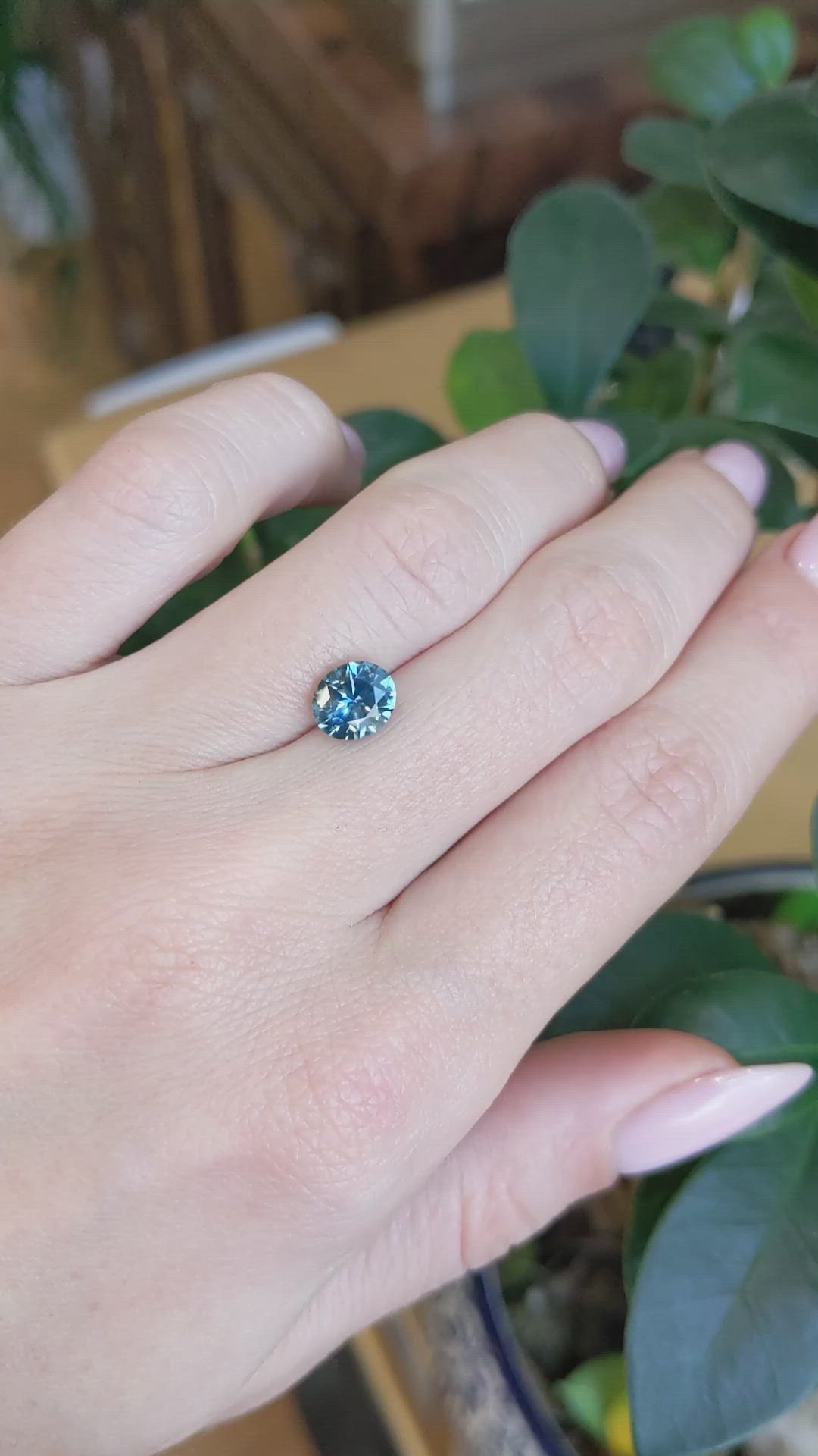 1.88 Ct. Greenish Blue Sapphire from Montana Size Video