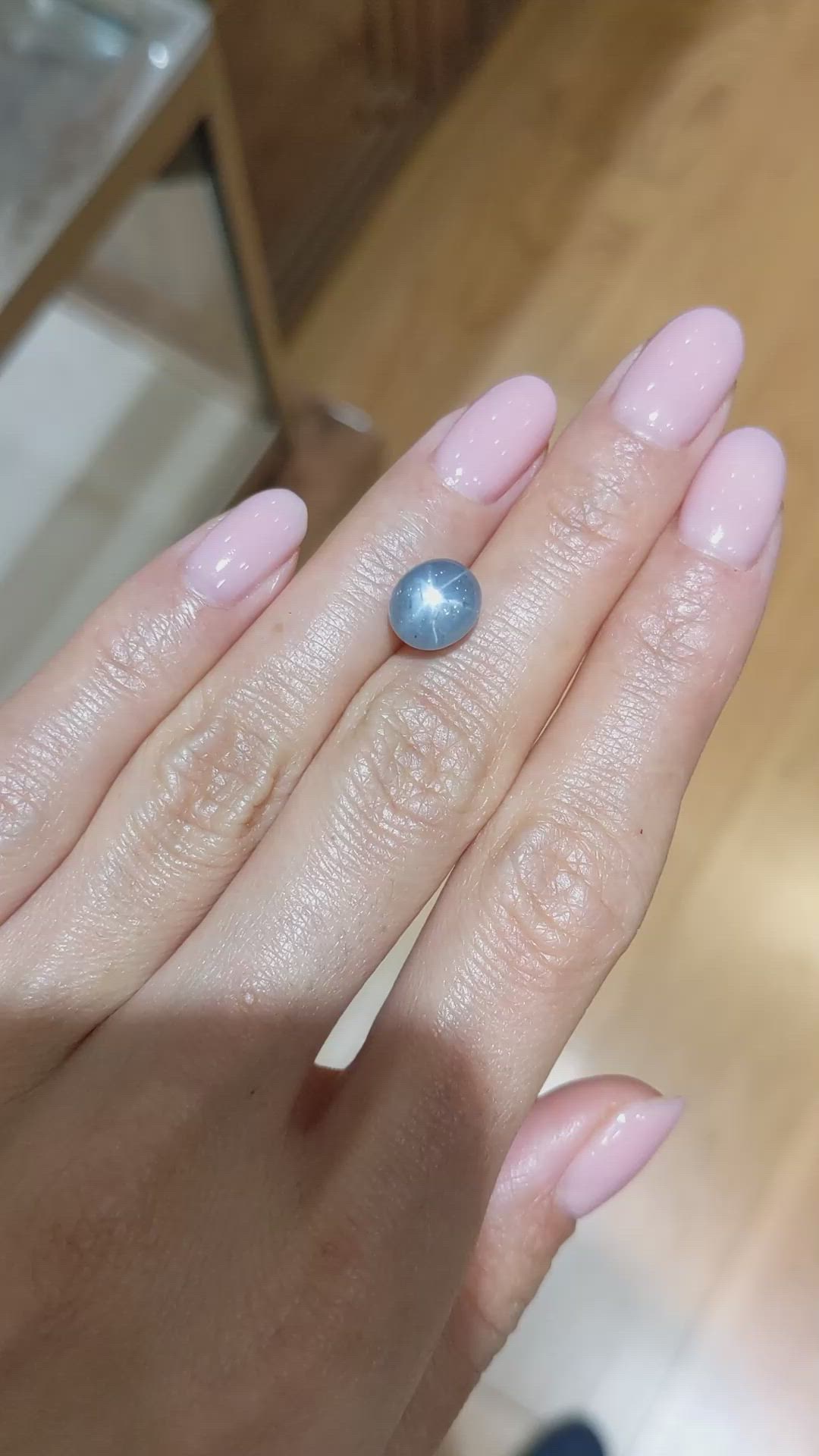 5.80 Ct. Blue Star Sapphire from Burma (Myanmar) Size Video