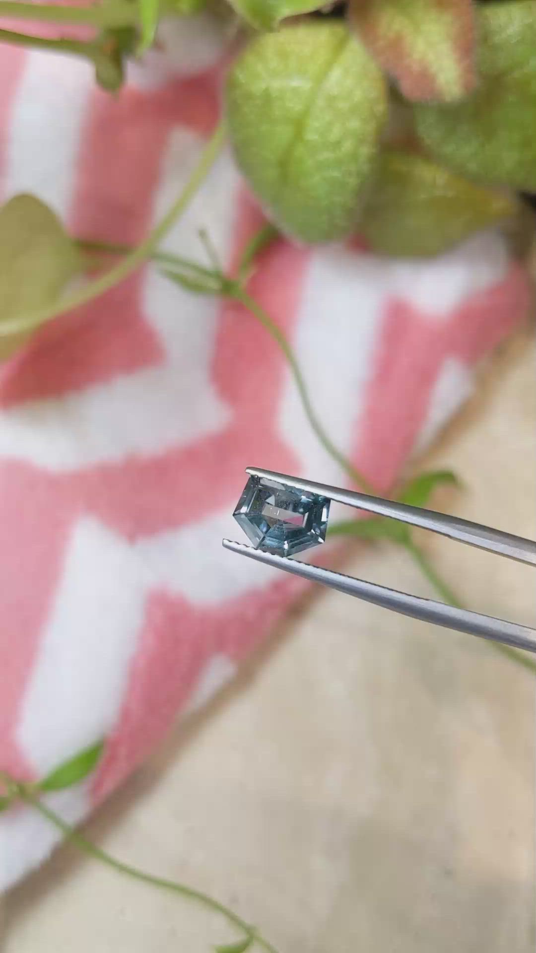 2.07 Ct. Bluish Green Sapphire from Montana Size Video