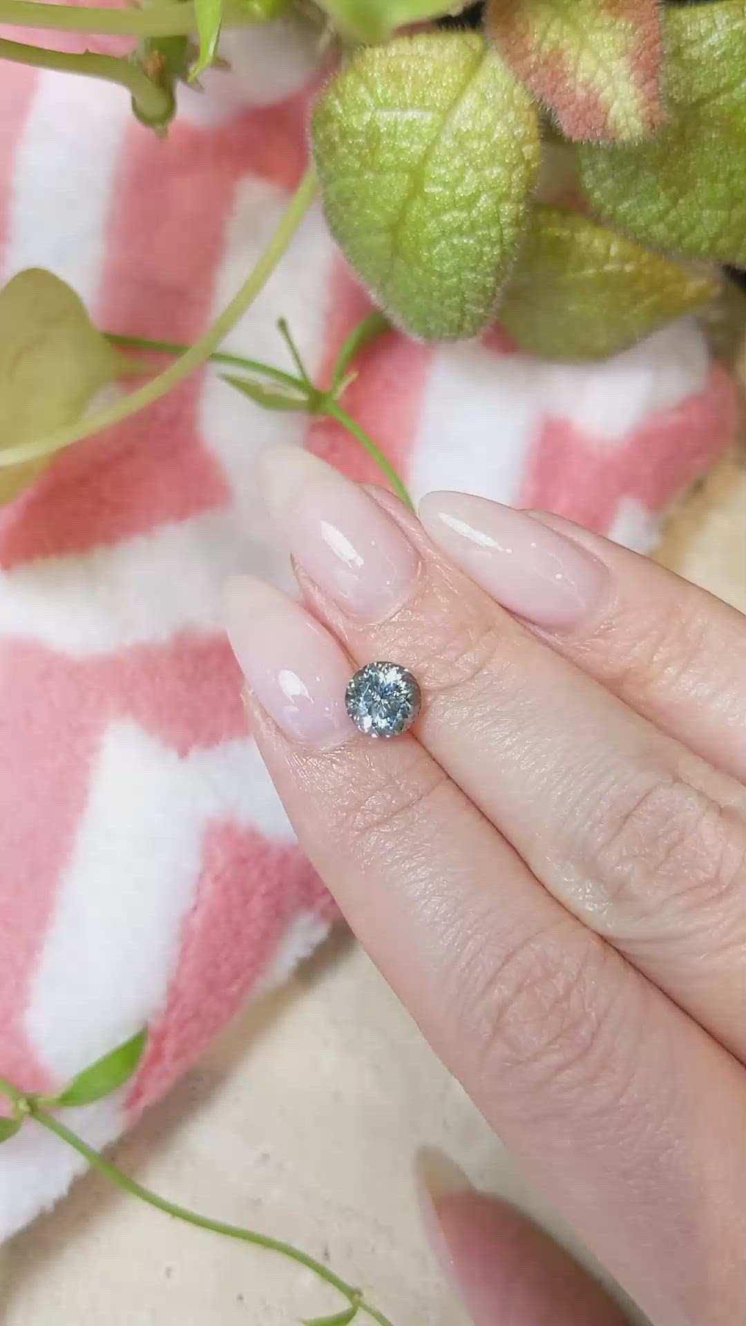 2.15 Ct. Greenish Blue Sapphire from Montana Size Video