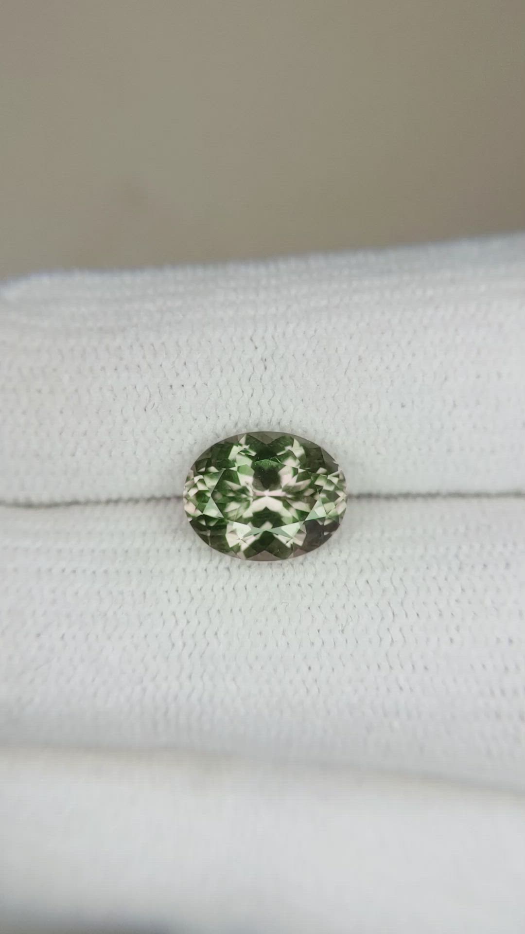 2.62 Ct. Yellowish Green Sapphire from Montana Size Video