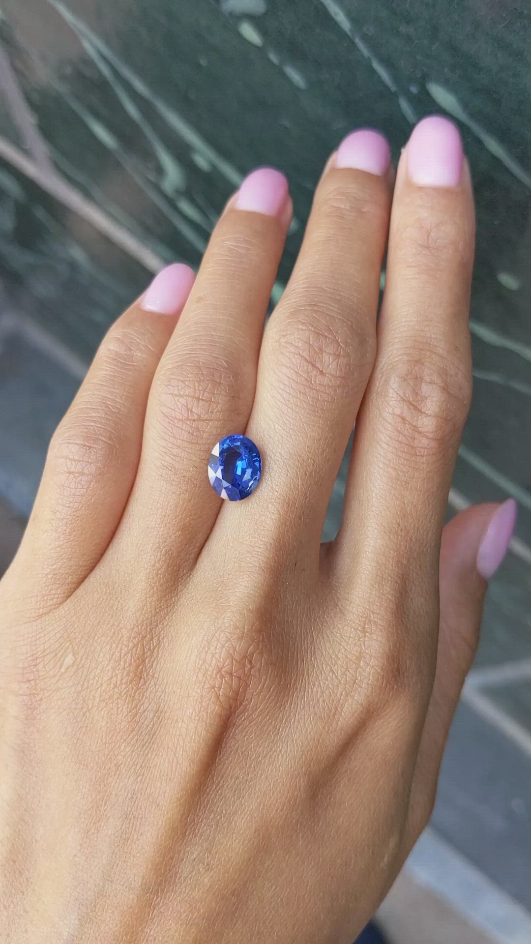3.12 Ct. Blue Sapphire from Ceylon (Sri Lanka) Size Video