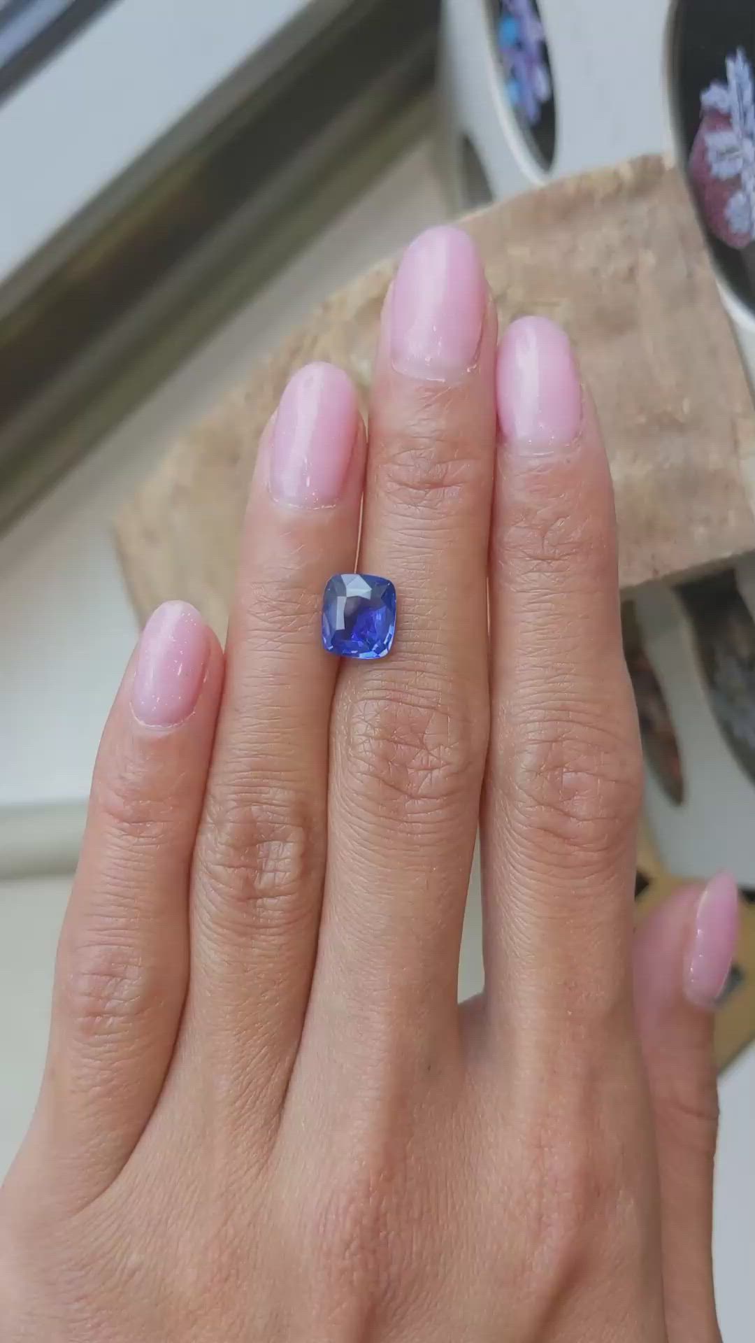 3.04 Ct. Blue Sapphire from Ceylon (Sri Lanka) Size Video