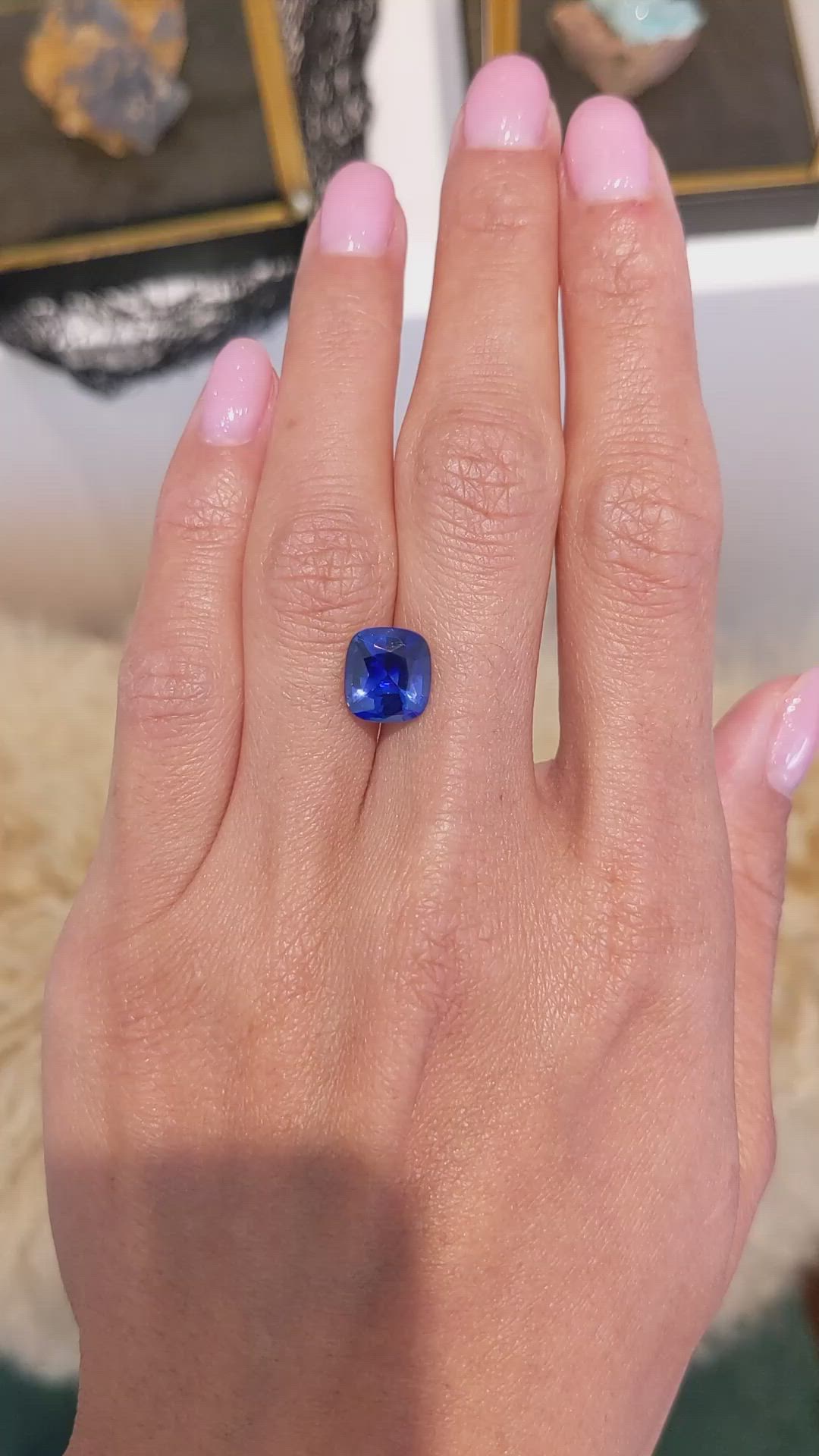 3.96 Ct. Blue Sapphire from Ceylon (Sri Lanka) Size Video