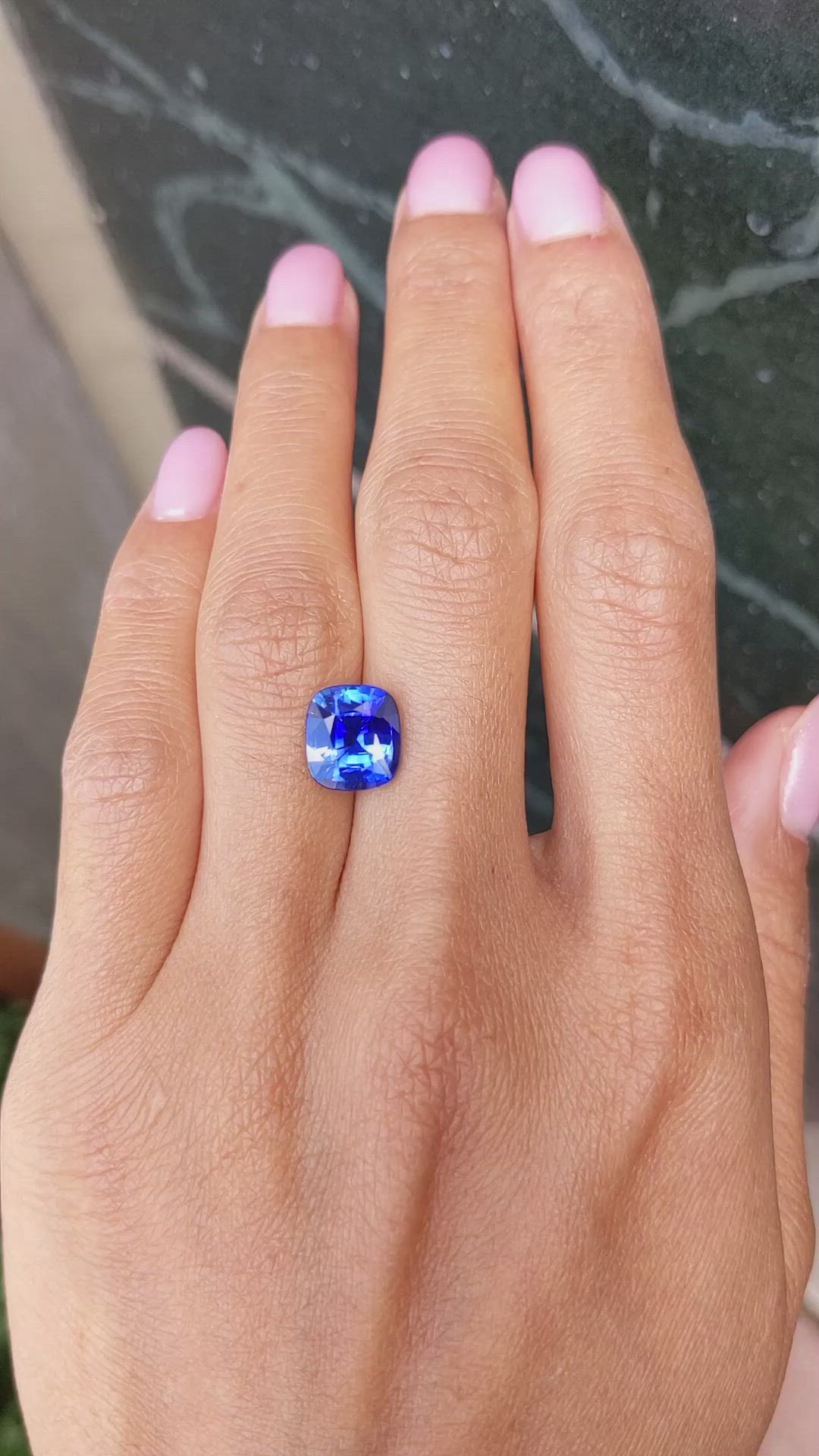 3.96 Ct. Blue Sapphire from Ceylon (Sri Lanka) Size Video