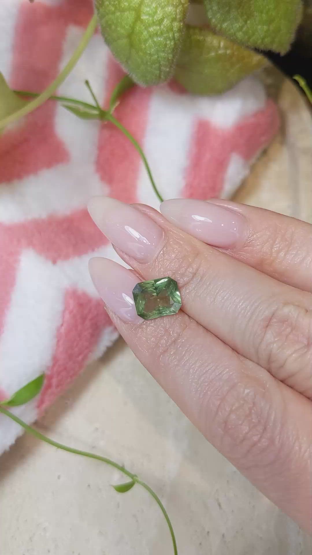 2.97 Ct. Green Sapphire from Montana Size Video