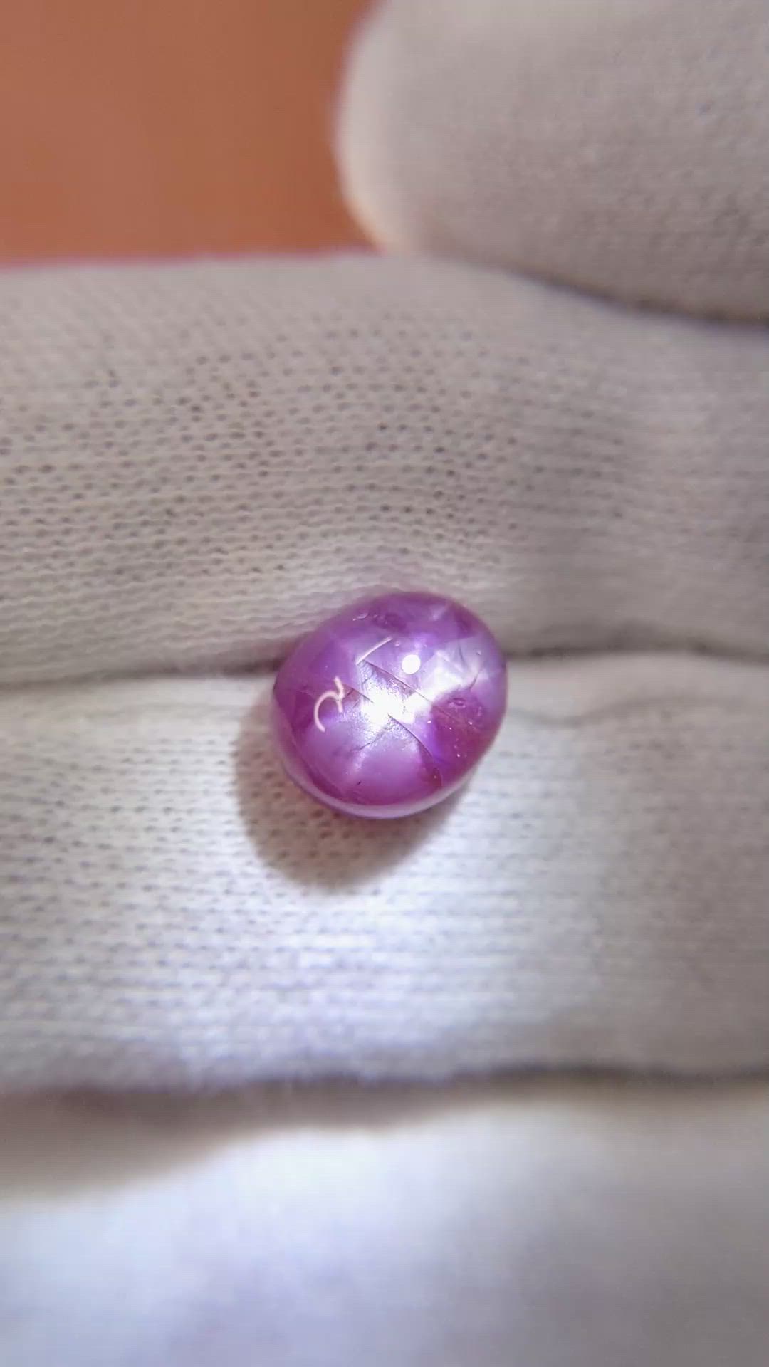 6.44 Ct. Purple Star Sapphire from Burma (Myanmar) Size Video