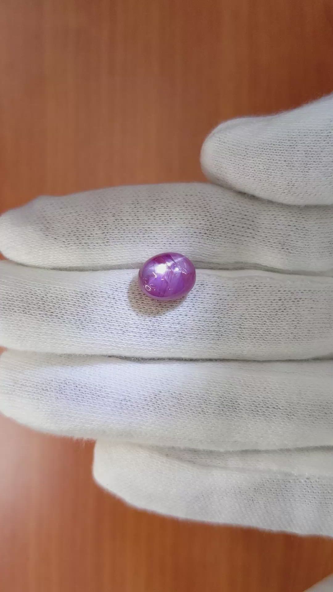 6.44 Ct. Purple Star Sapphire from Burma (Myanmar) Size Video