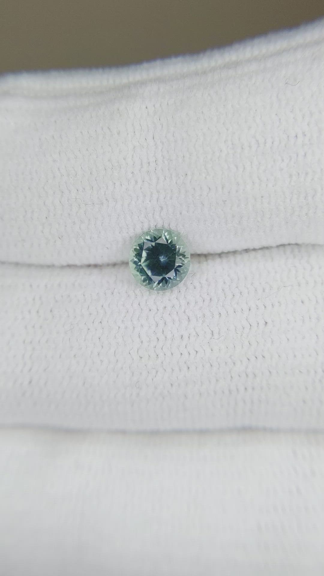 0.88 Ct. Bluish Green Sapphire from Montana Size Video