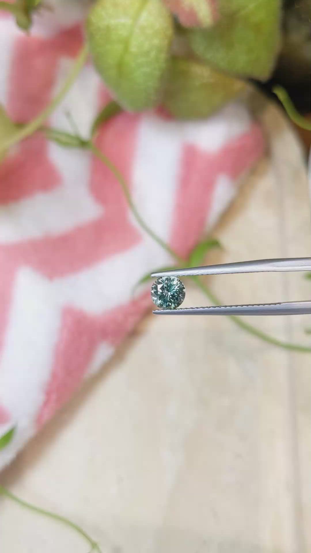 0.88 Ct. Bluish Green Sapphire from Montana Size Video