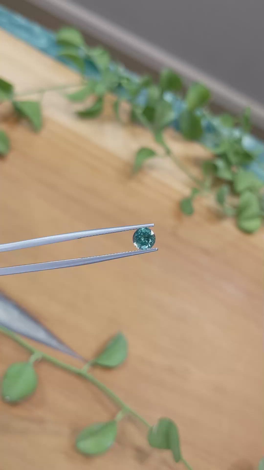 1.00 Ct. Greenish Blue Sapphire from Montana Size Video