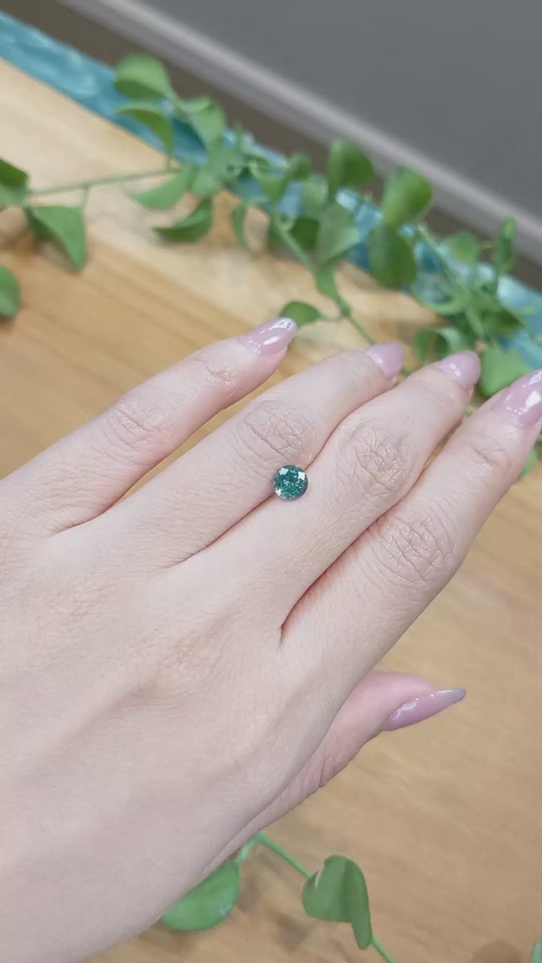 1.00 Ct. Greenish Blue Sapphire from Montana Size Video