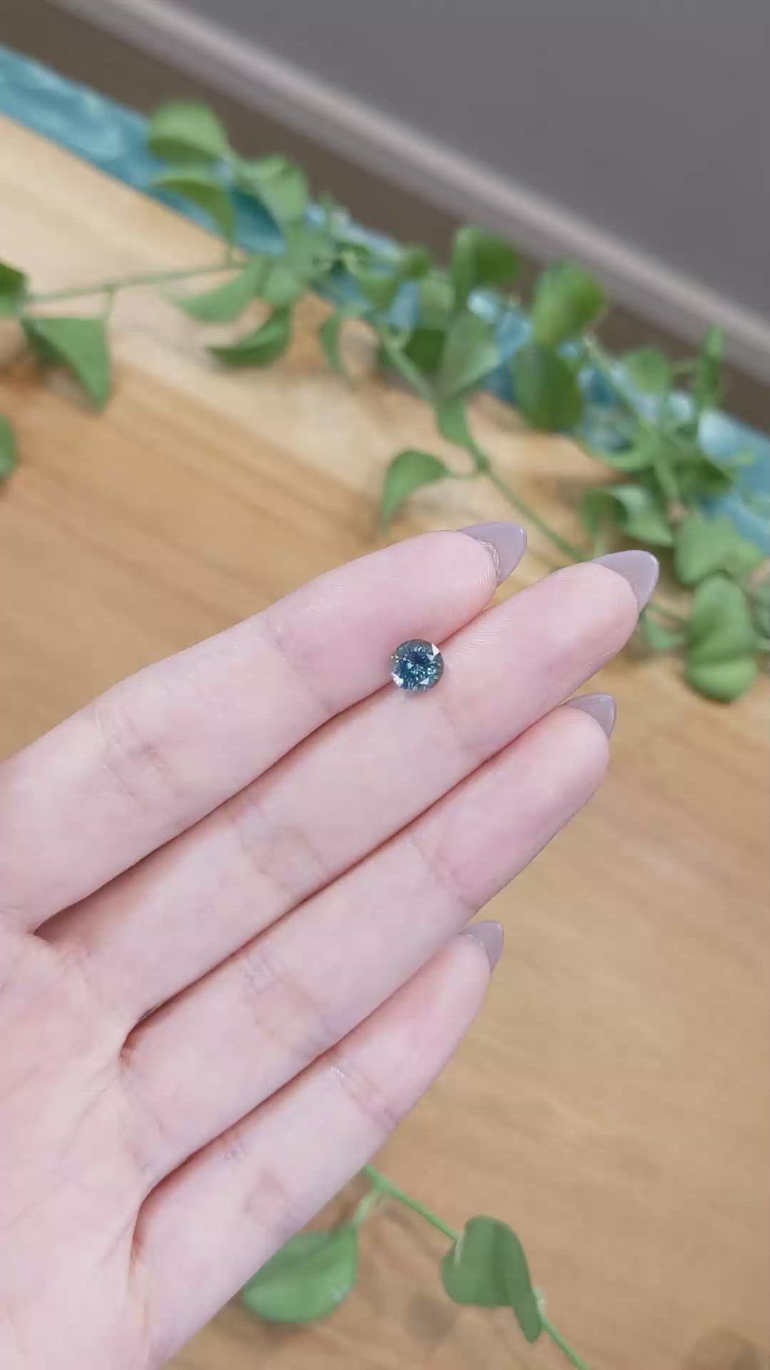 1.03 Ct. Greenish Blue Sapphire from Montana Size Video