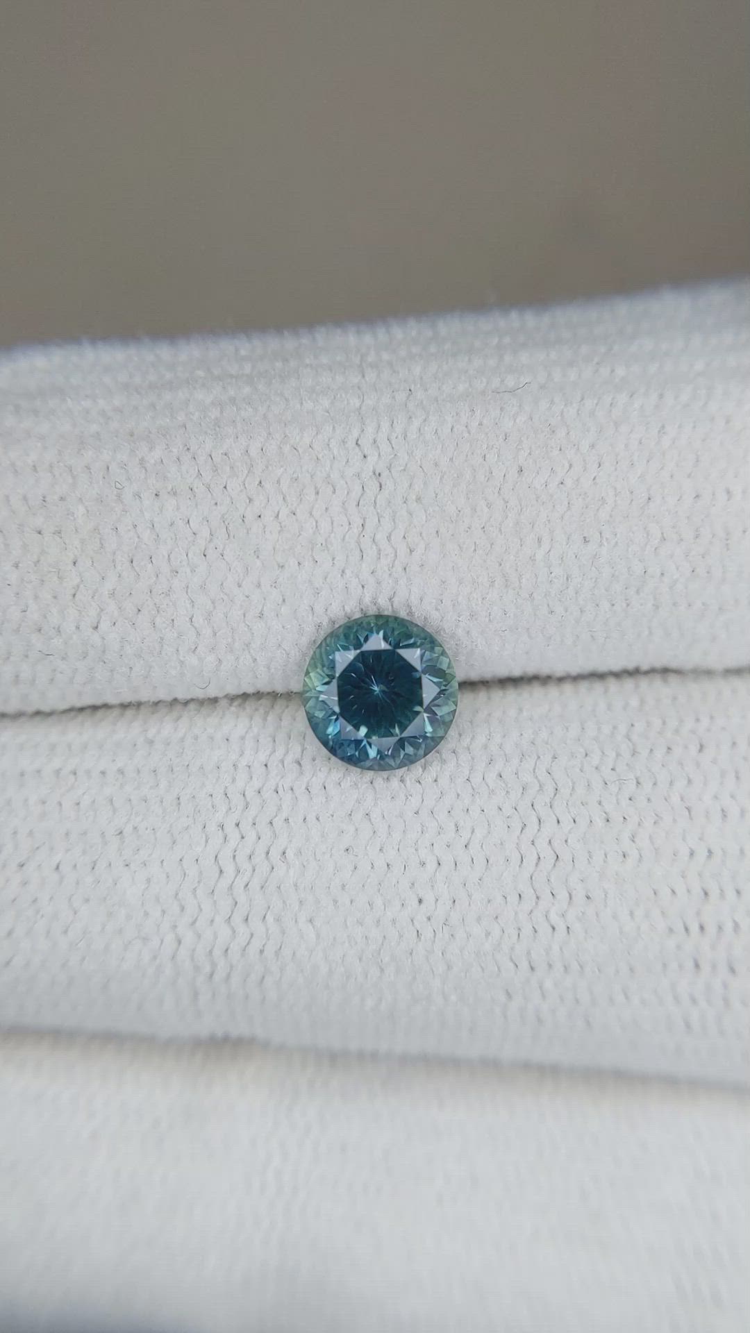 1.03 Ct. Greenish Blue Sapphire from Montana Size Video