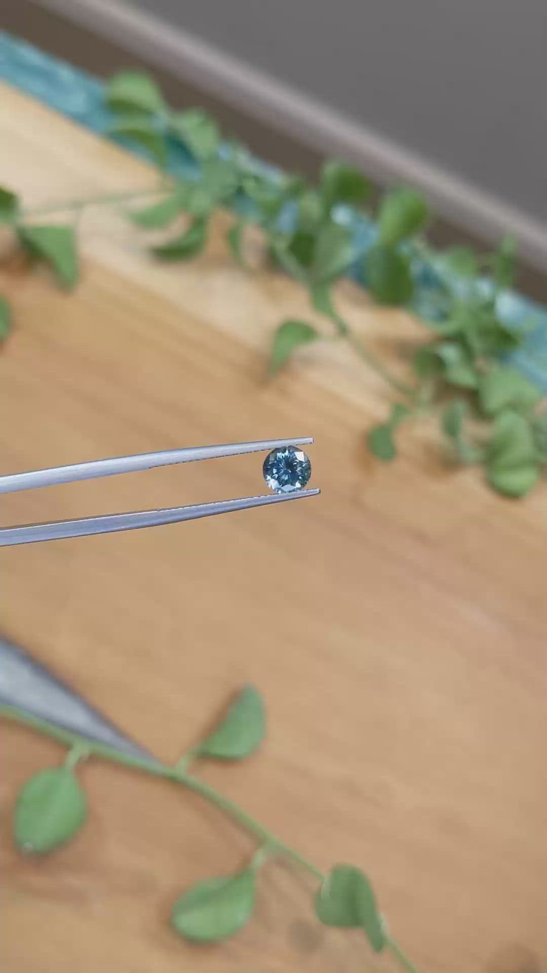 1.03 Ct. Greenish Blue Sapphire from Montana Size Video