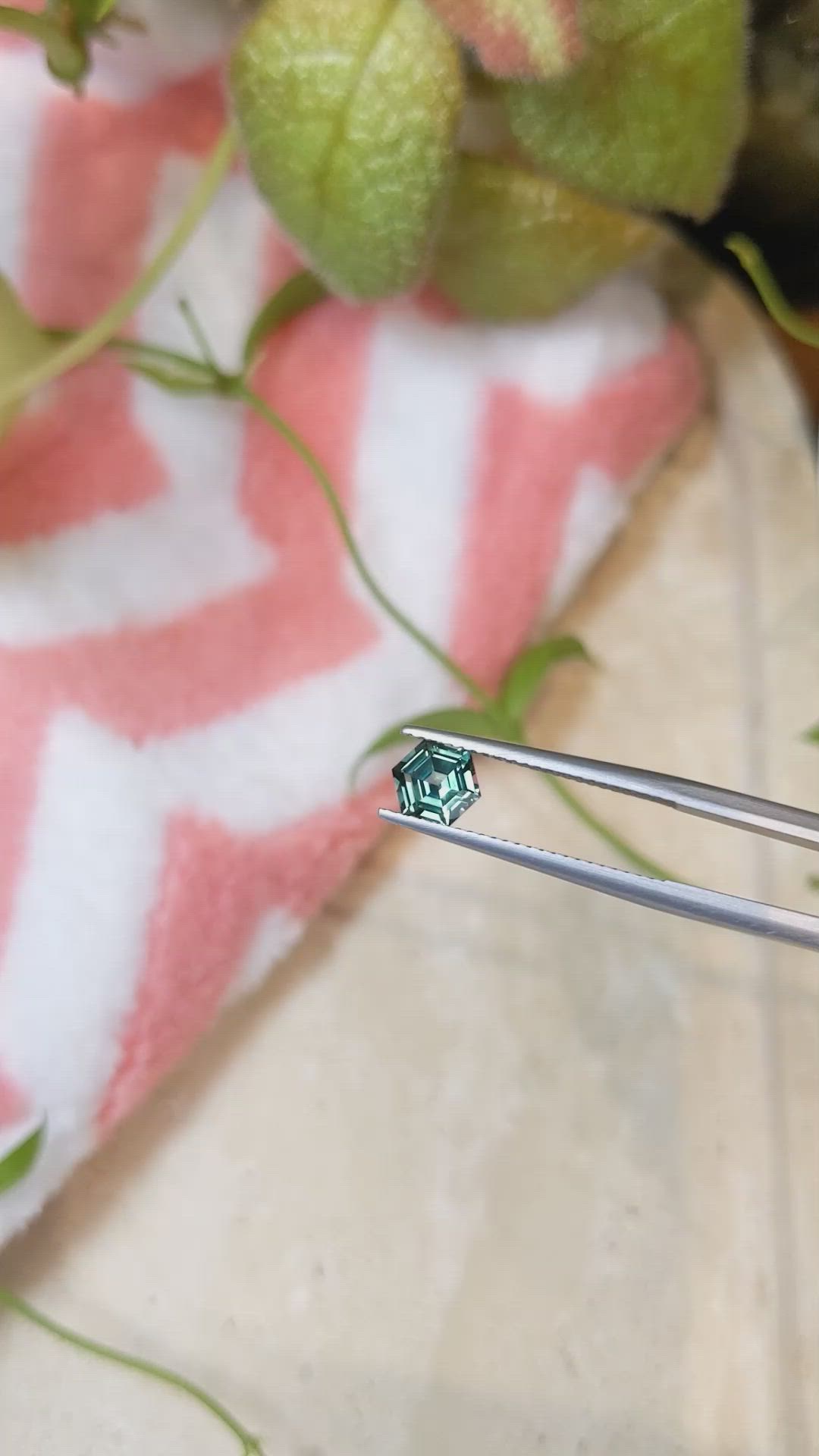 1.05 Ct. Bluish Green Sapphire from Montana Size Video