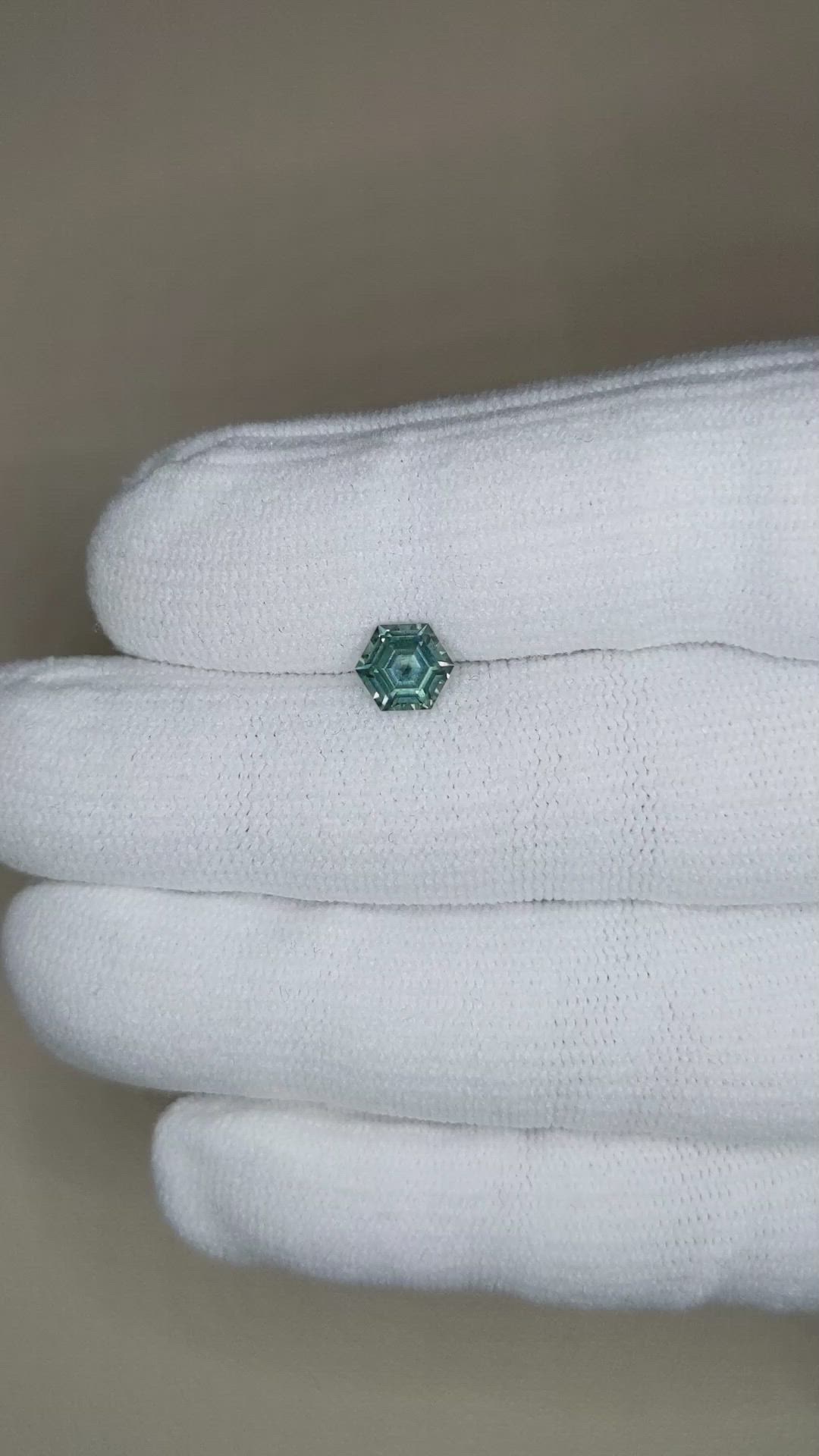 1.05 Ct. Bluish Green Sapphire from Montana Size Video