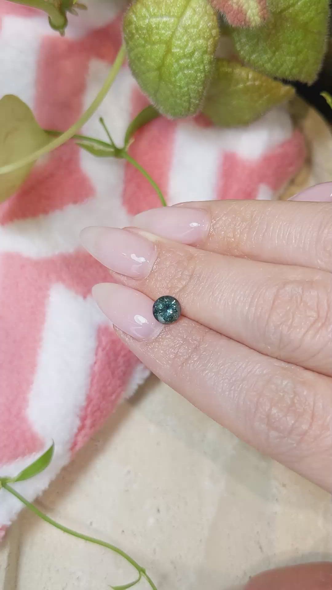 1.07 Ct. Bluish Green Sapphire from Montana Size Video