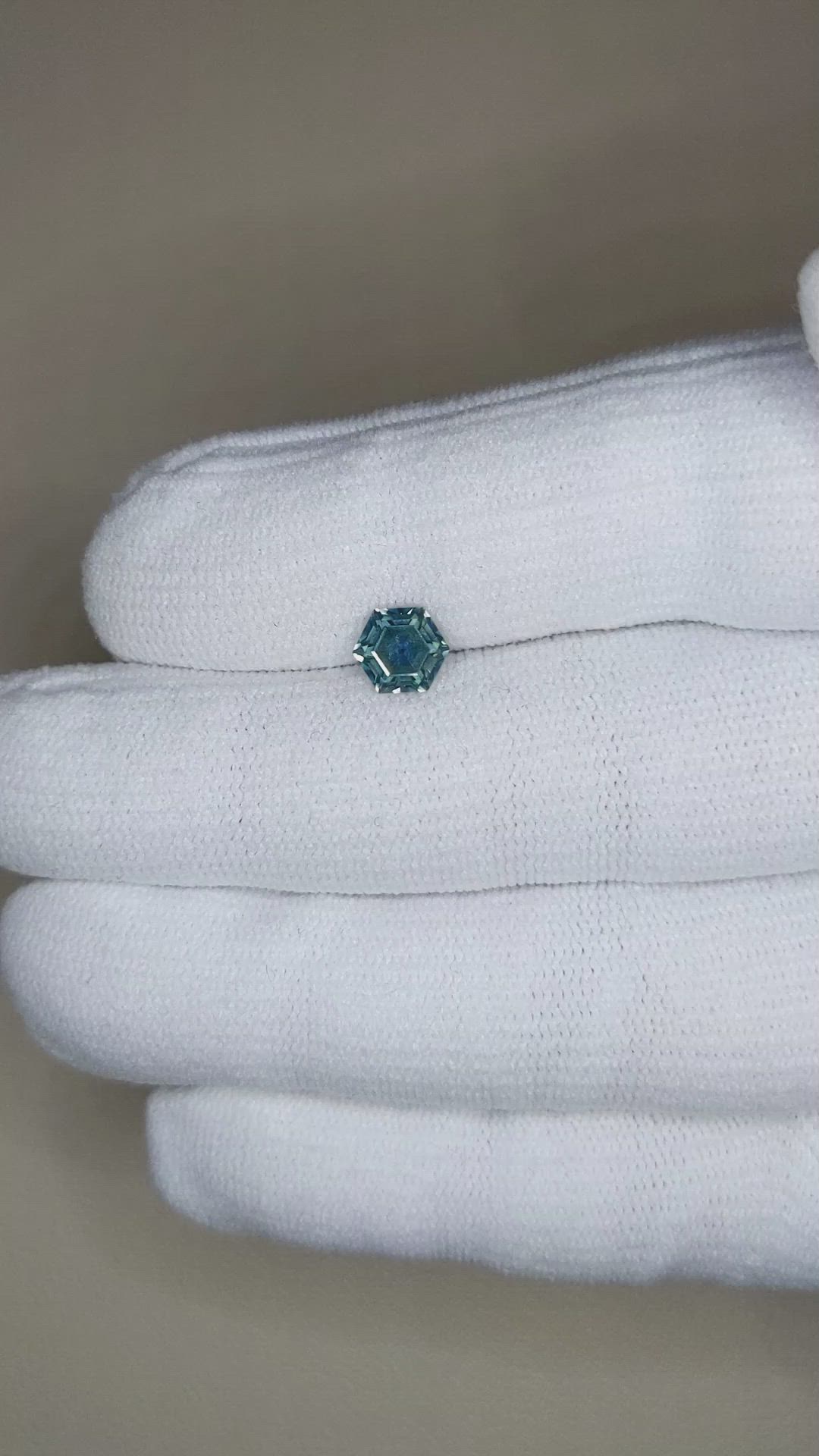 1.27 Ct. Greenish Blue Sapphire from Montana Size Video