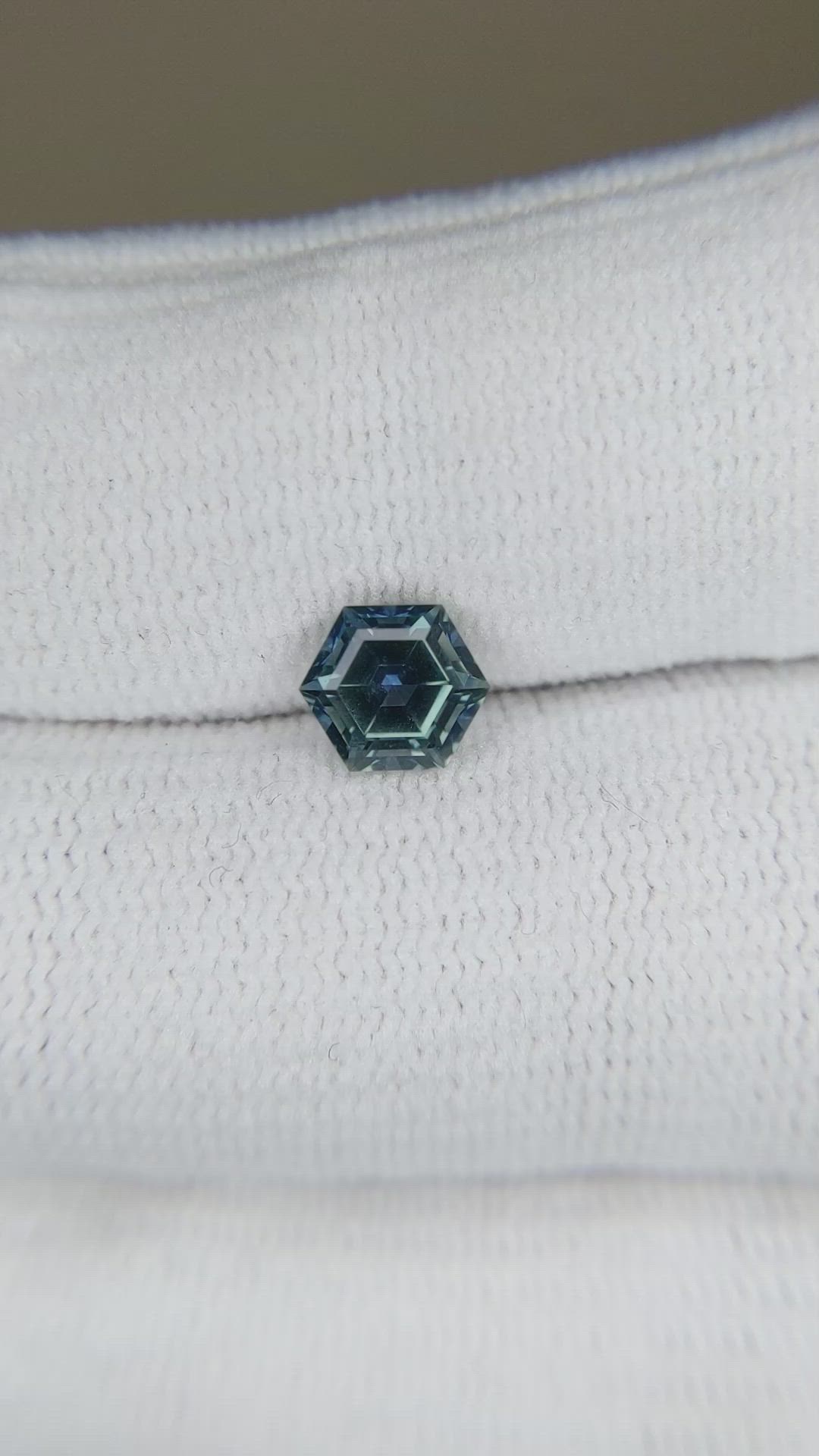 1.27 Ct. Greenish Blue Sapphire from Montana Size Video