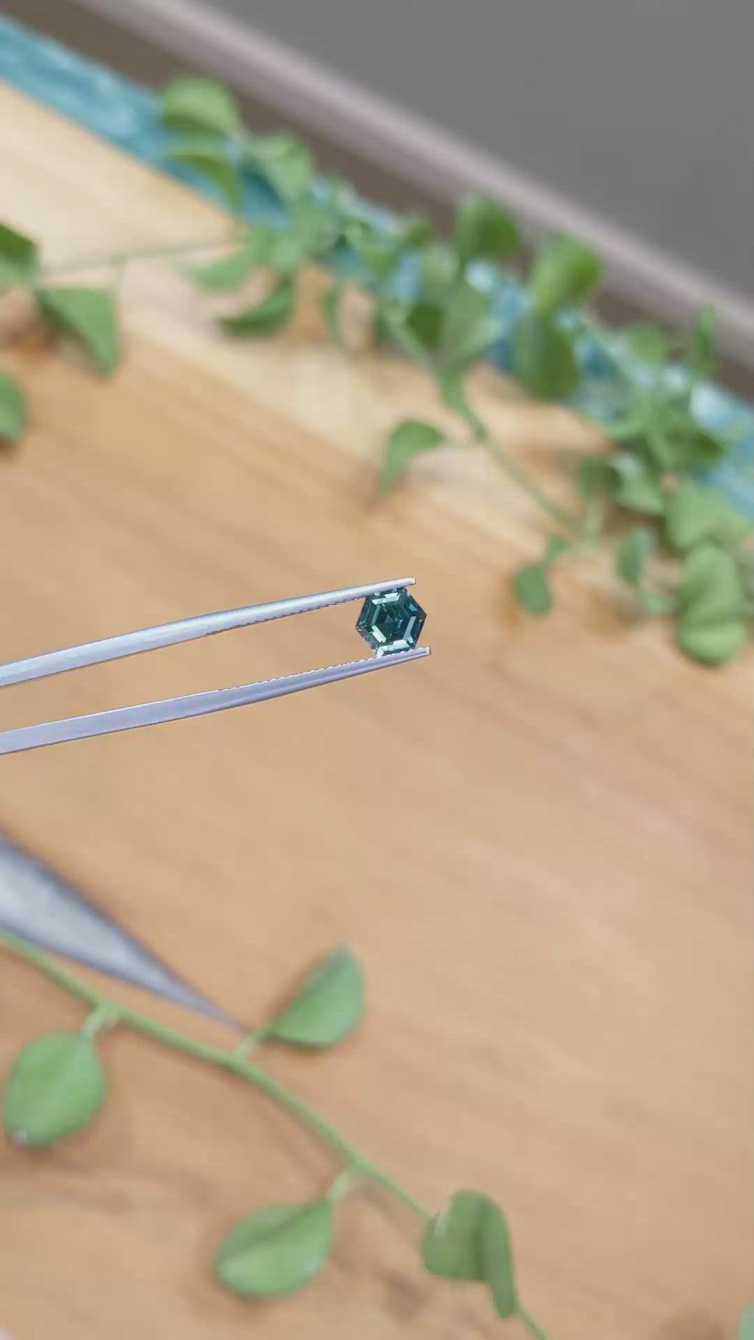 1.27 Ct. Greenish Blue Sapphire from Montana Size Video