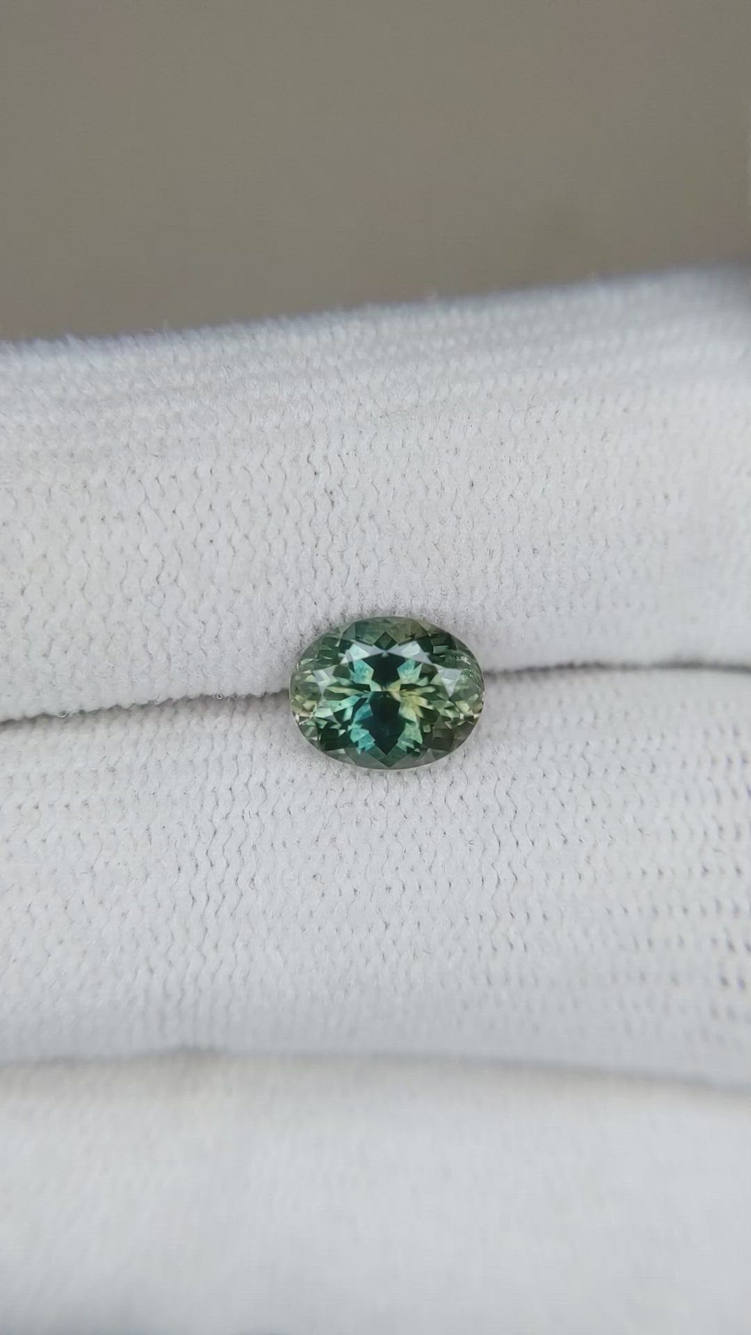 1.57 Ct. Bluish Green Sapphire from Montana Size Video