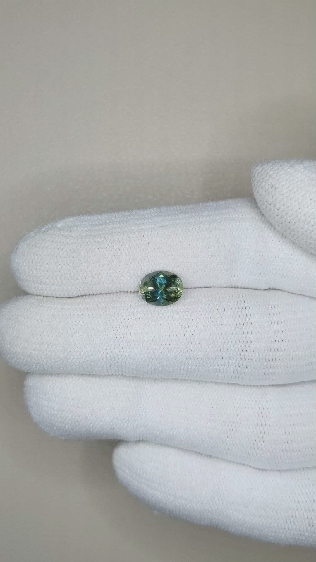 1.57 Ct. Bluish Green Sapphire from Montana Size Video