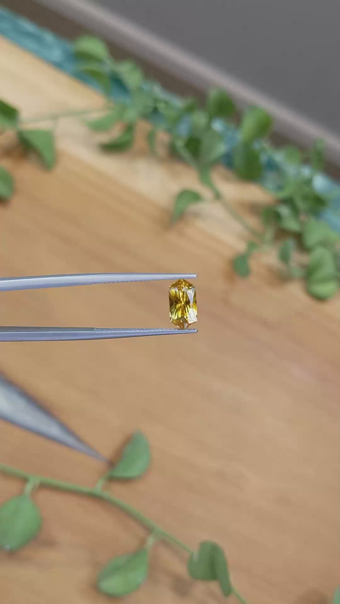 1.57 Ct. Yellowish Orange Sapphire from Montana Size Video