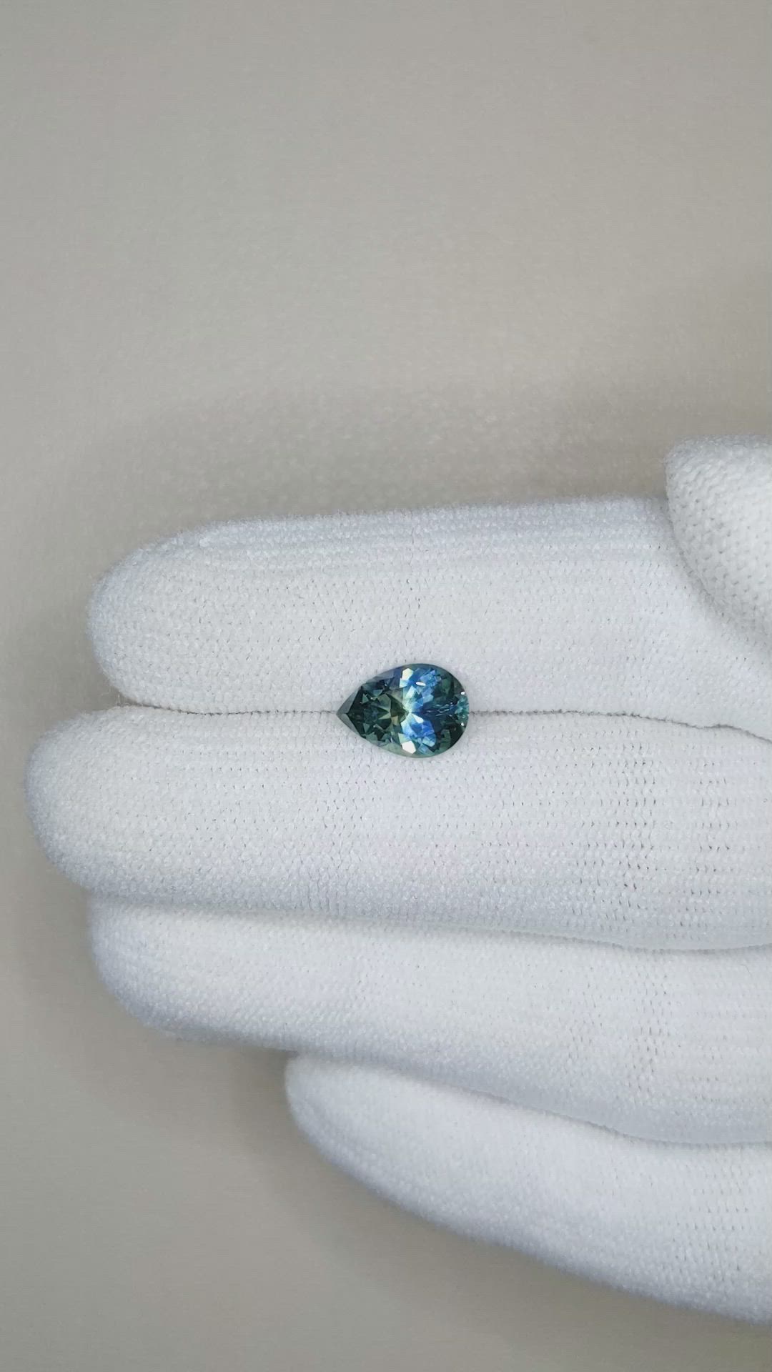 1.83 Ct. Greenish Blue Sapphire from Montana Size Video