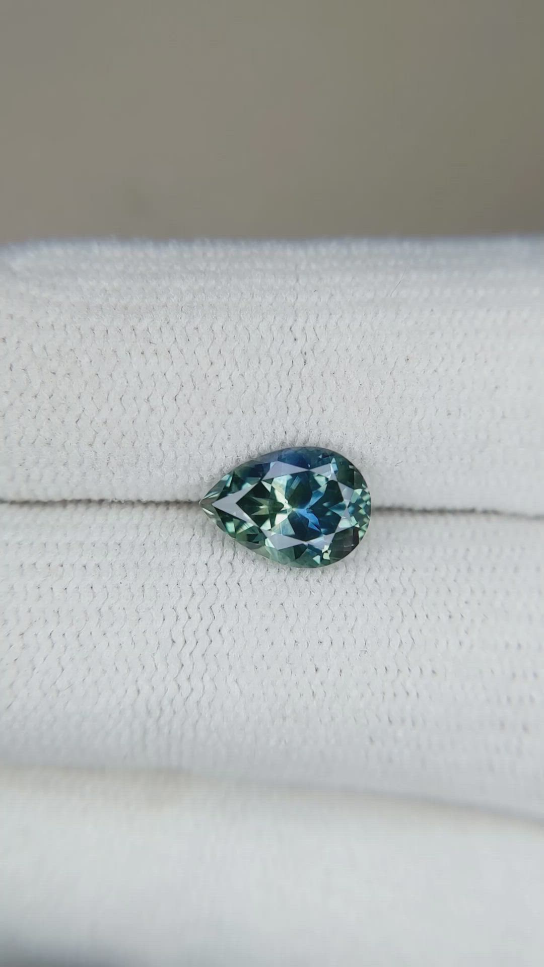 1.83 Ct. Greenish Blue Sapphire from Montana Size Video