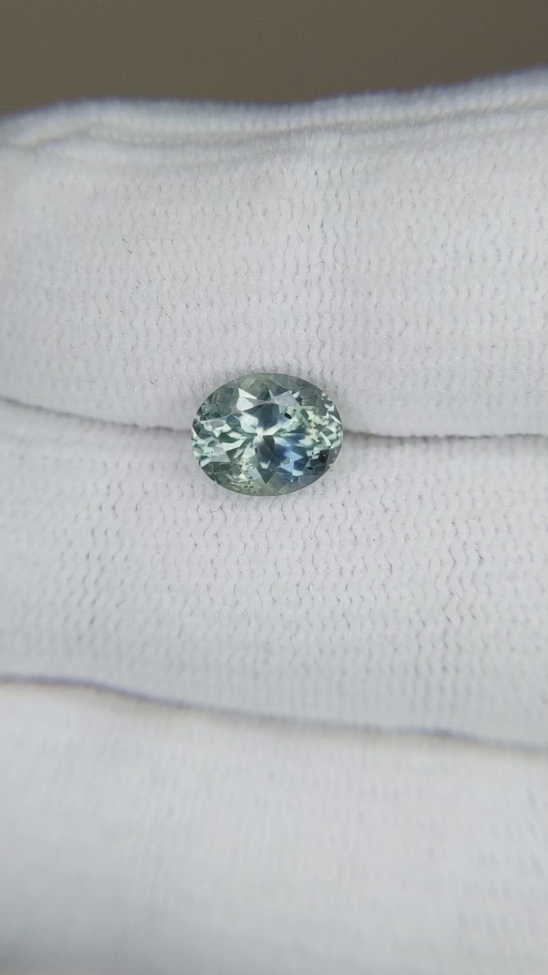 1.92 Ct. Bluish Green Sapphire from Montana Size Video