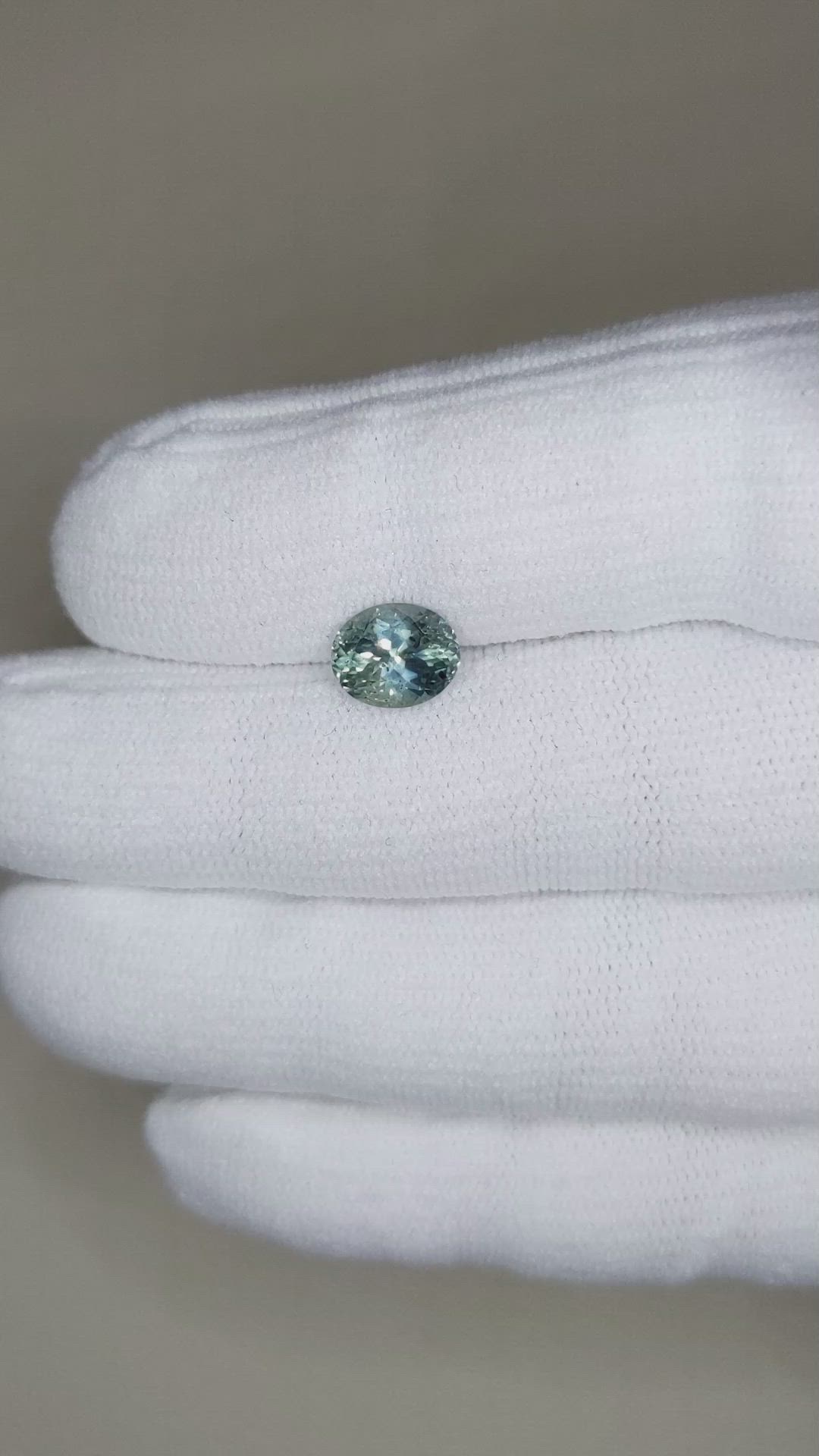 1.92 Ct. Bluish Green Sapphire from Montana Size Video