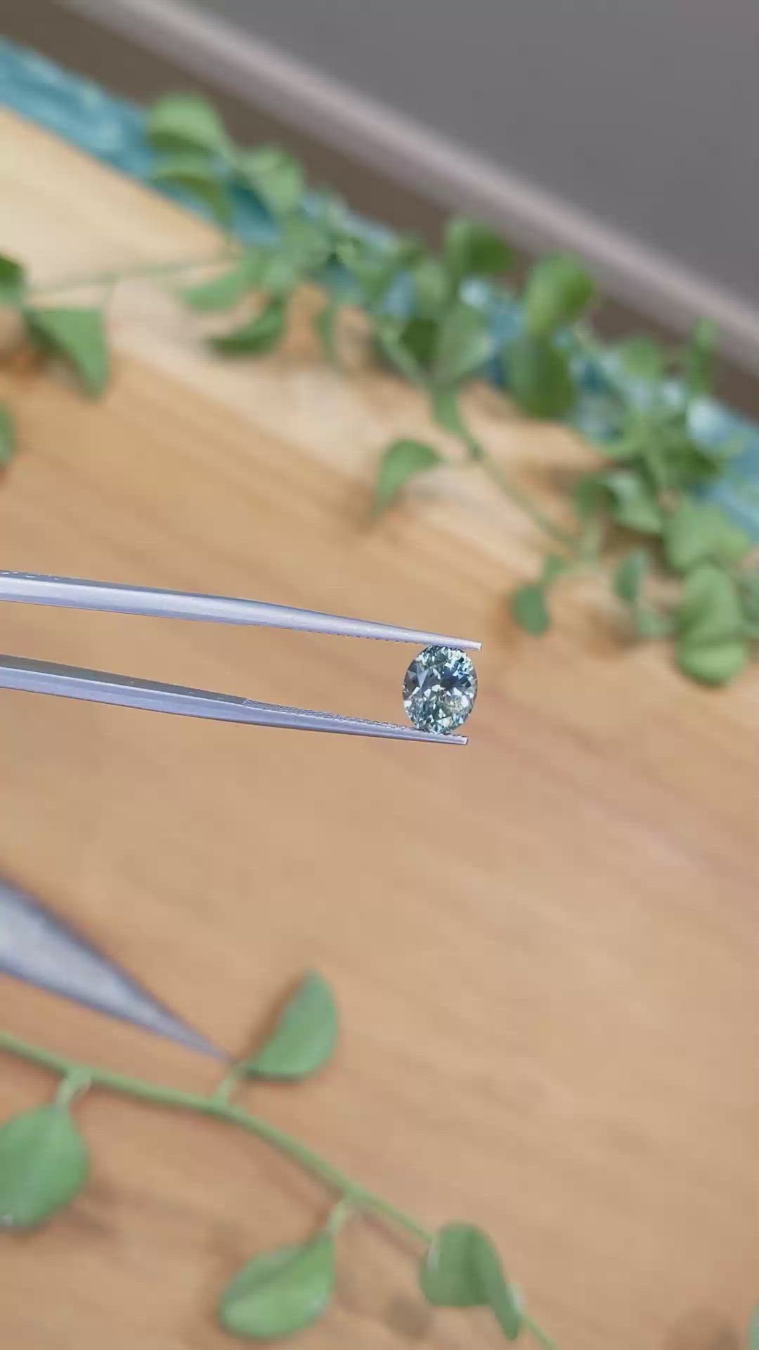 1.92 Ct. Bluish Green Sapphire from Montana Size Video