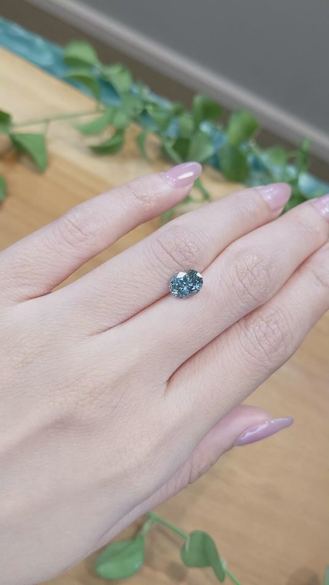 1.92 Ct. Bluish Green Sapphire from Montana Size Video