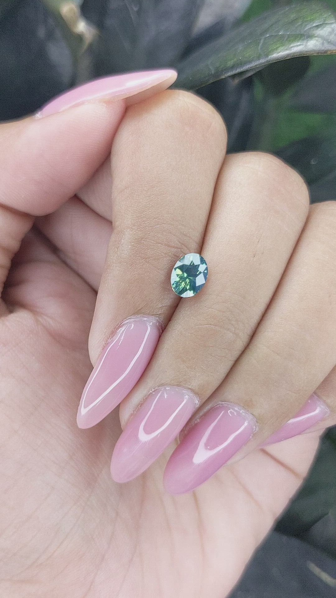 1.17 Ct. Bluish Green Sapphire from Madagascar Size Video