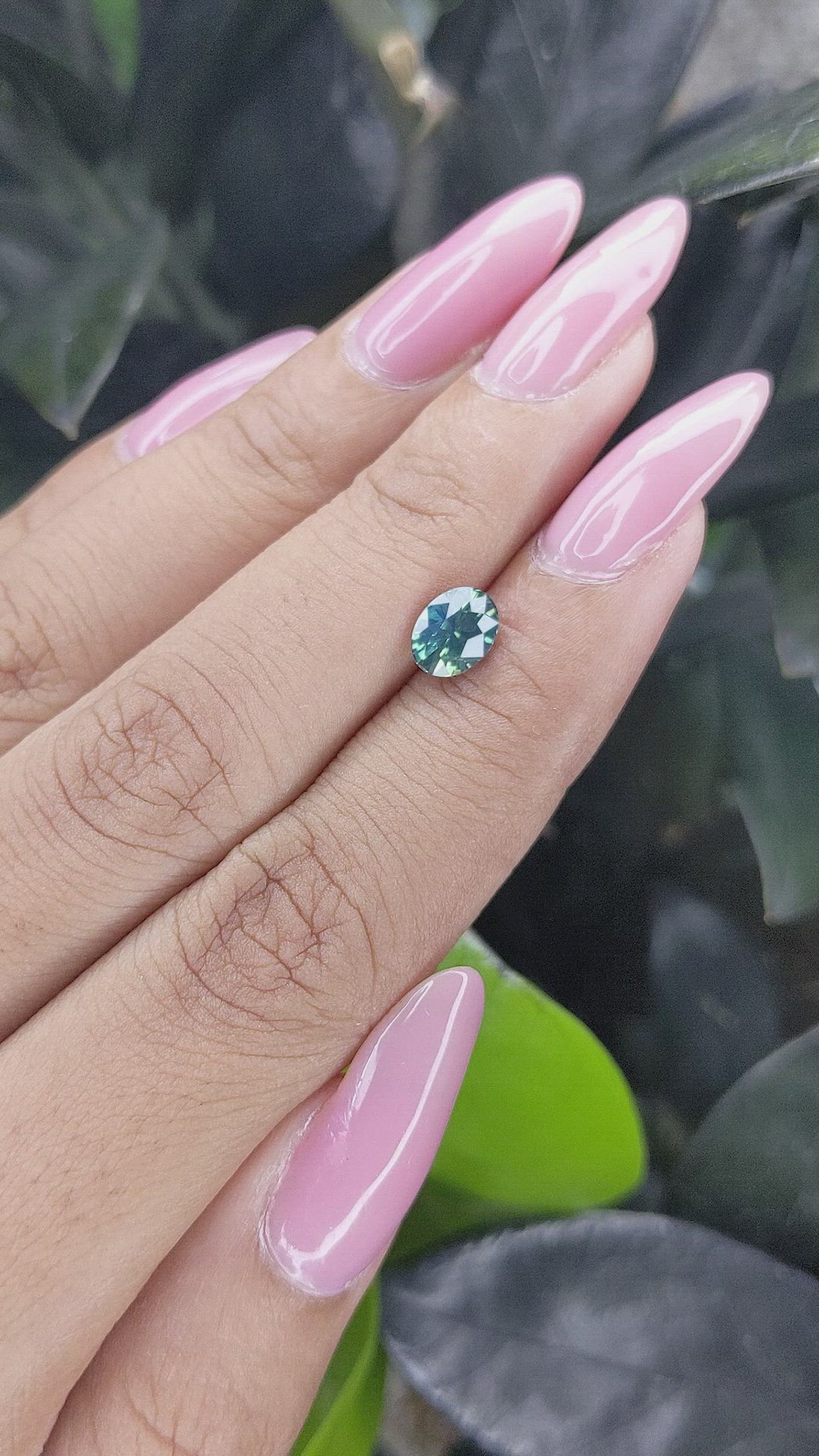 1.17 Ct. Bluish Green Sapphire from Madagascar Size Video