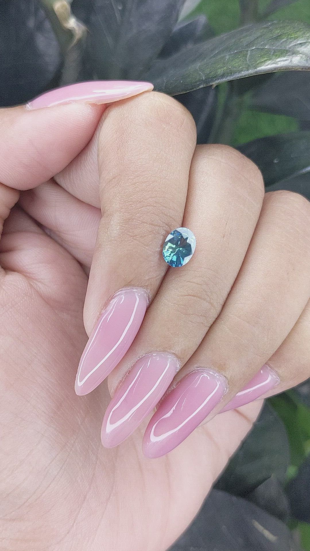 1.08 Ct. Greenish Blue Sapphire from Madagascar Size Video