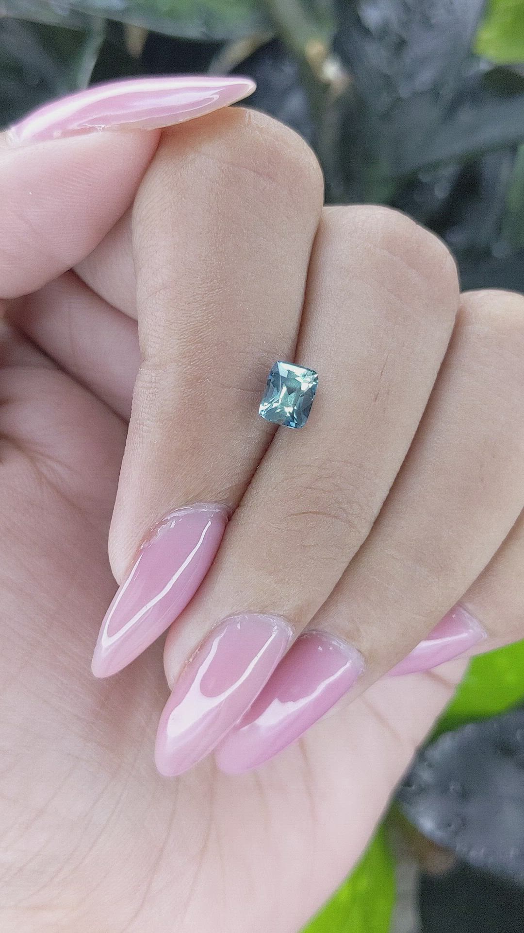 1.02 Ct. Bluish Green Sapphire from Madagascar Size Video