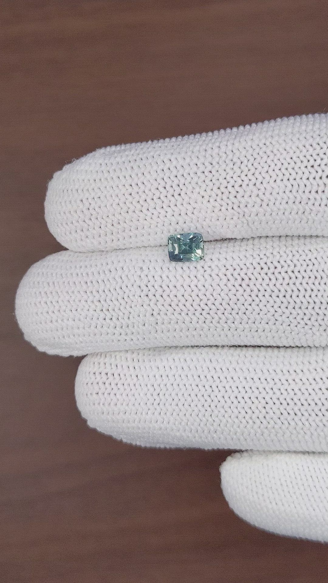 1.02 Ct. Bluish Green Sapphire from Madagascar Size Video