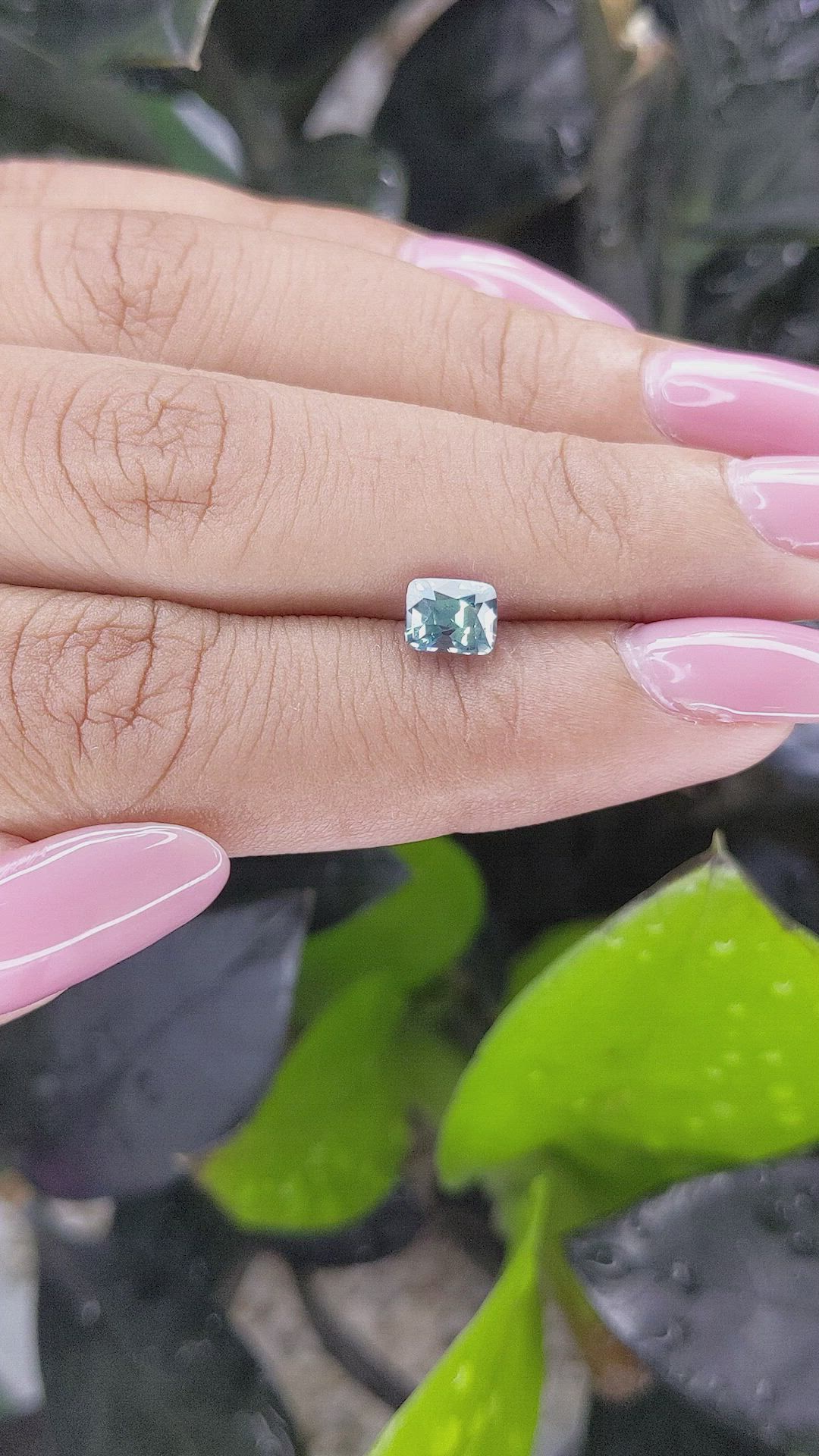 1.02 Ct. Bluish Green Sapphire from Madagascar Size Video