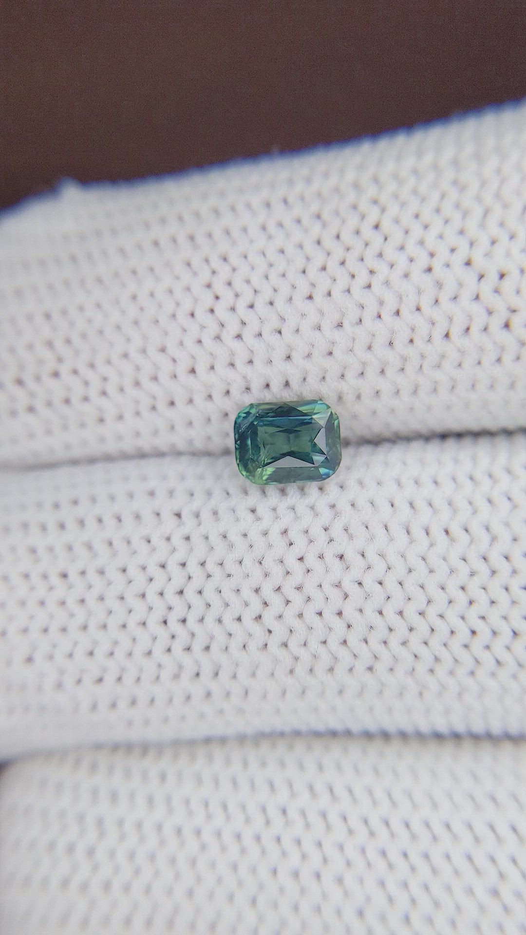 1.12 Ct. Bluish Green Sapphire from Madagascar Size Video