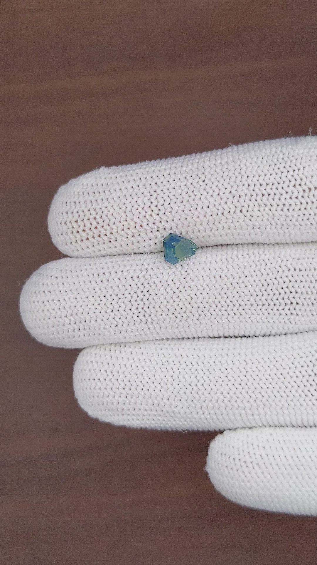 1.02 Ct. Bluish Green Sapphire from Madagascar Size Video