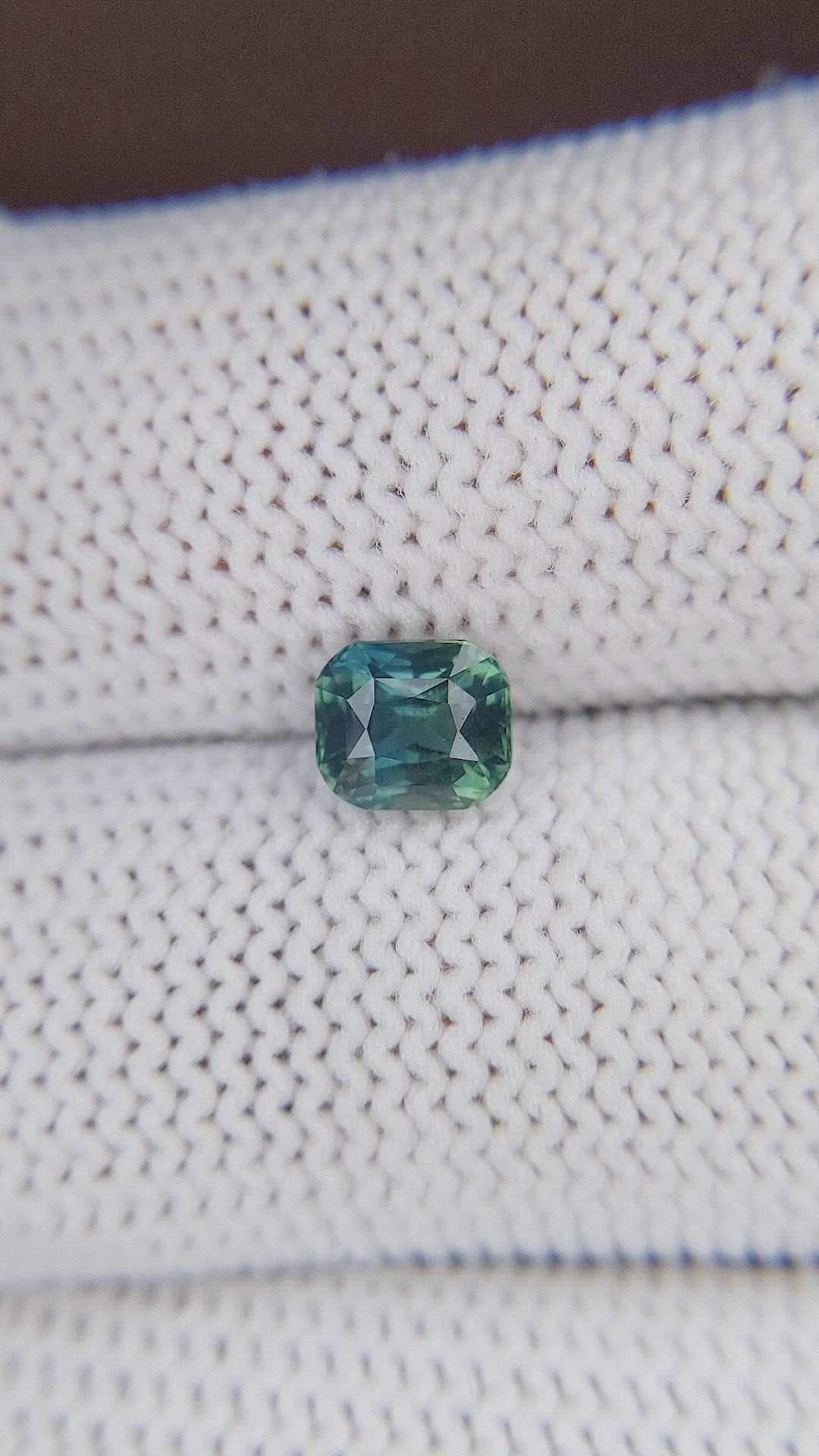 1.17 Ct. Bluish Green Sapphire from Madagascar Size Video