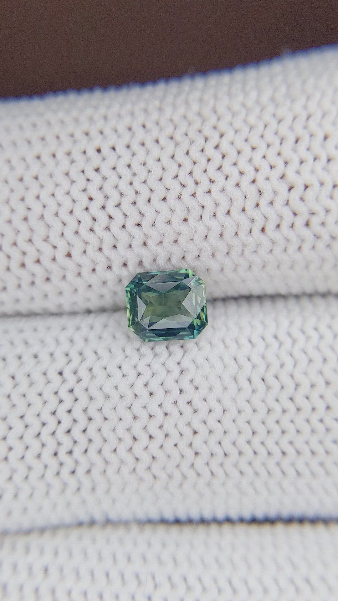 1.08 Ct. Bluish Green Sapphire from Madagascar Size Video