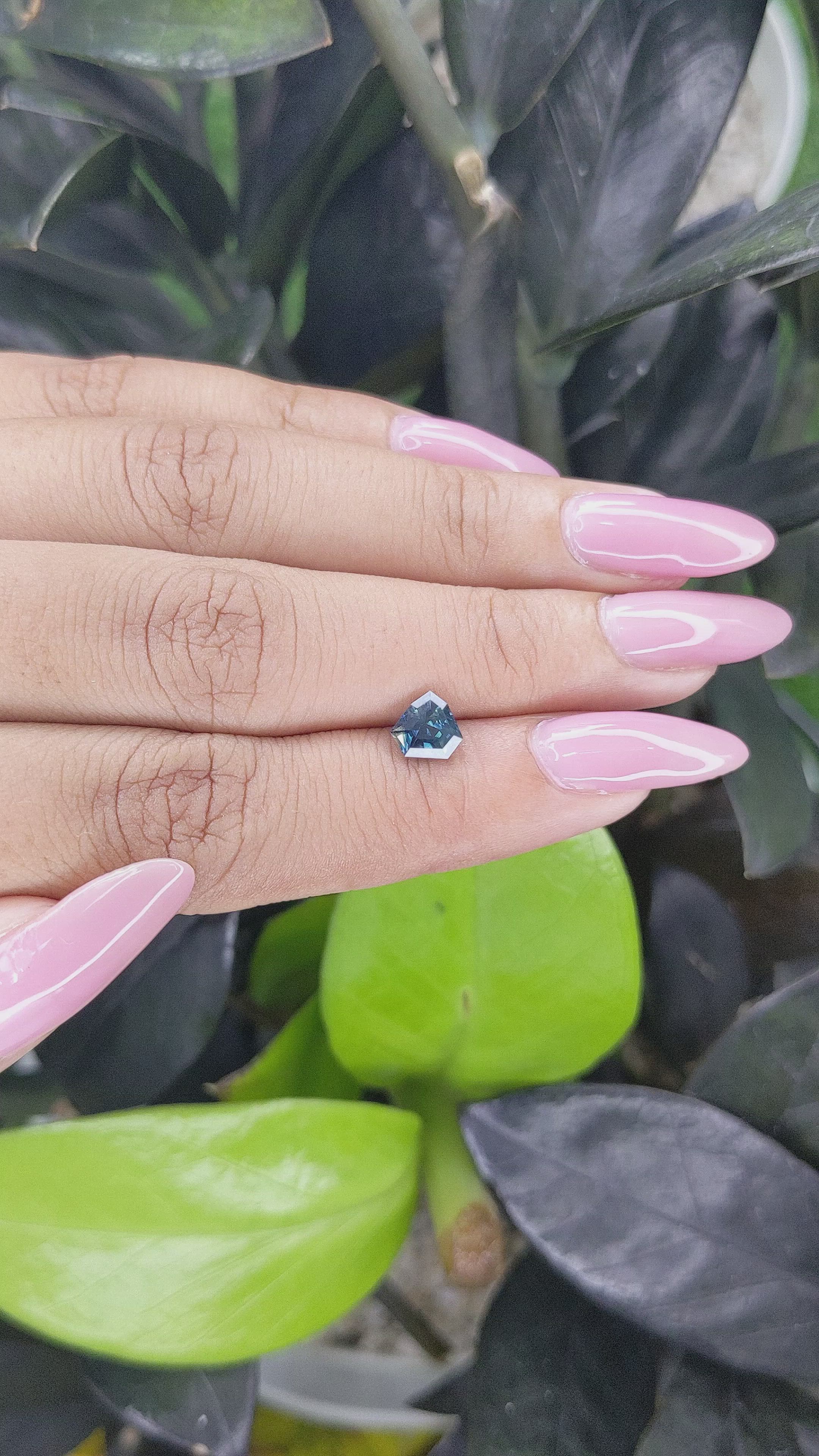 1.05 Ct. Greenish Blue Sapphire from Madagascar Size Video