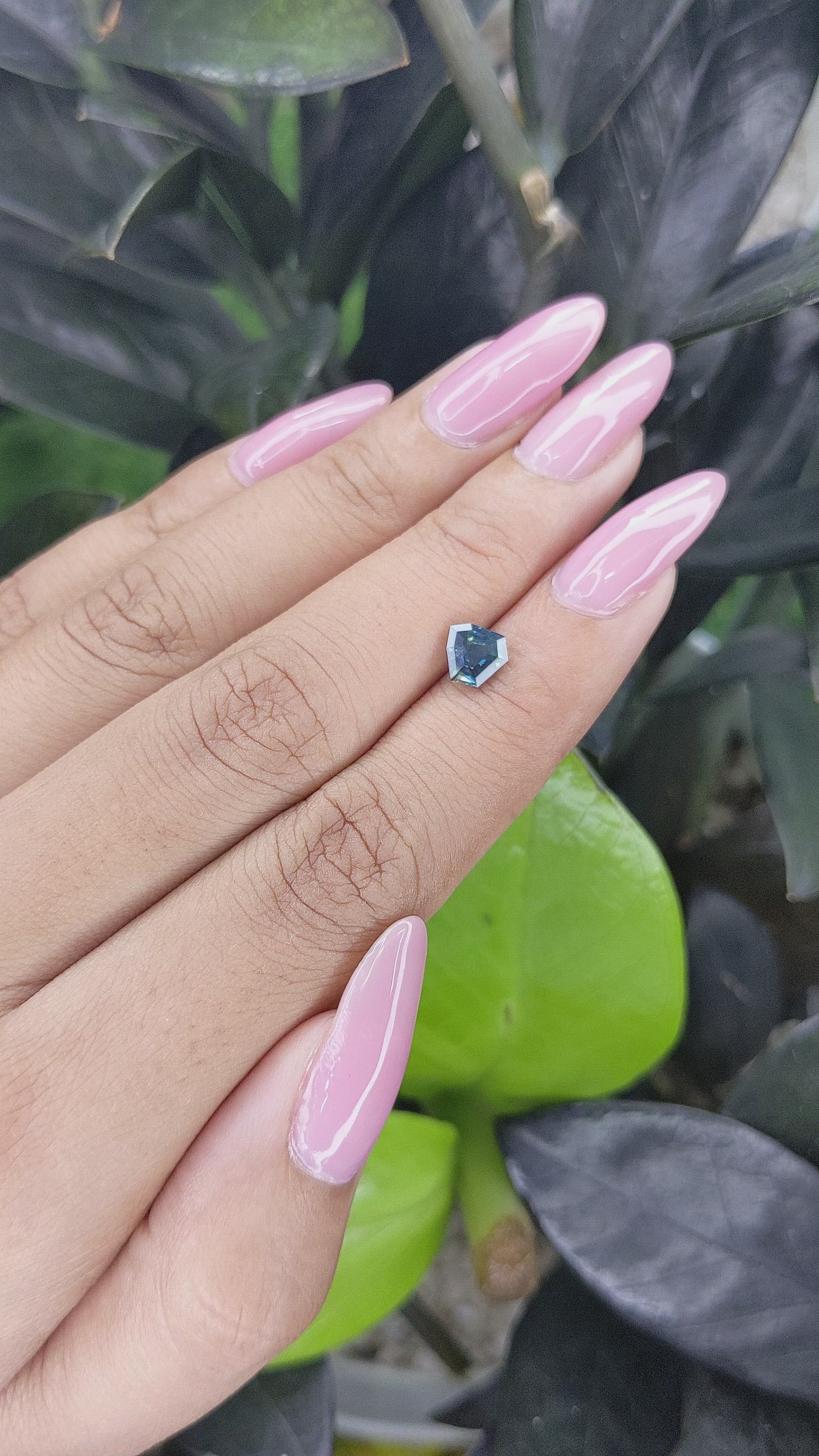 1.05 Ct. Greenish Blue Sapphire from Madagascar Size Video