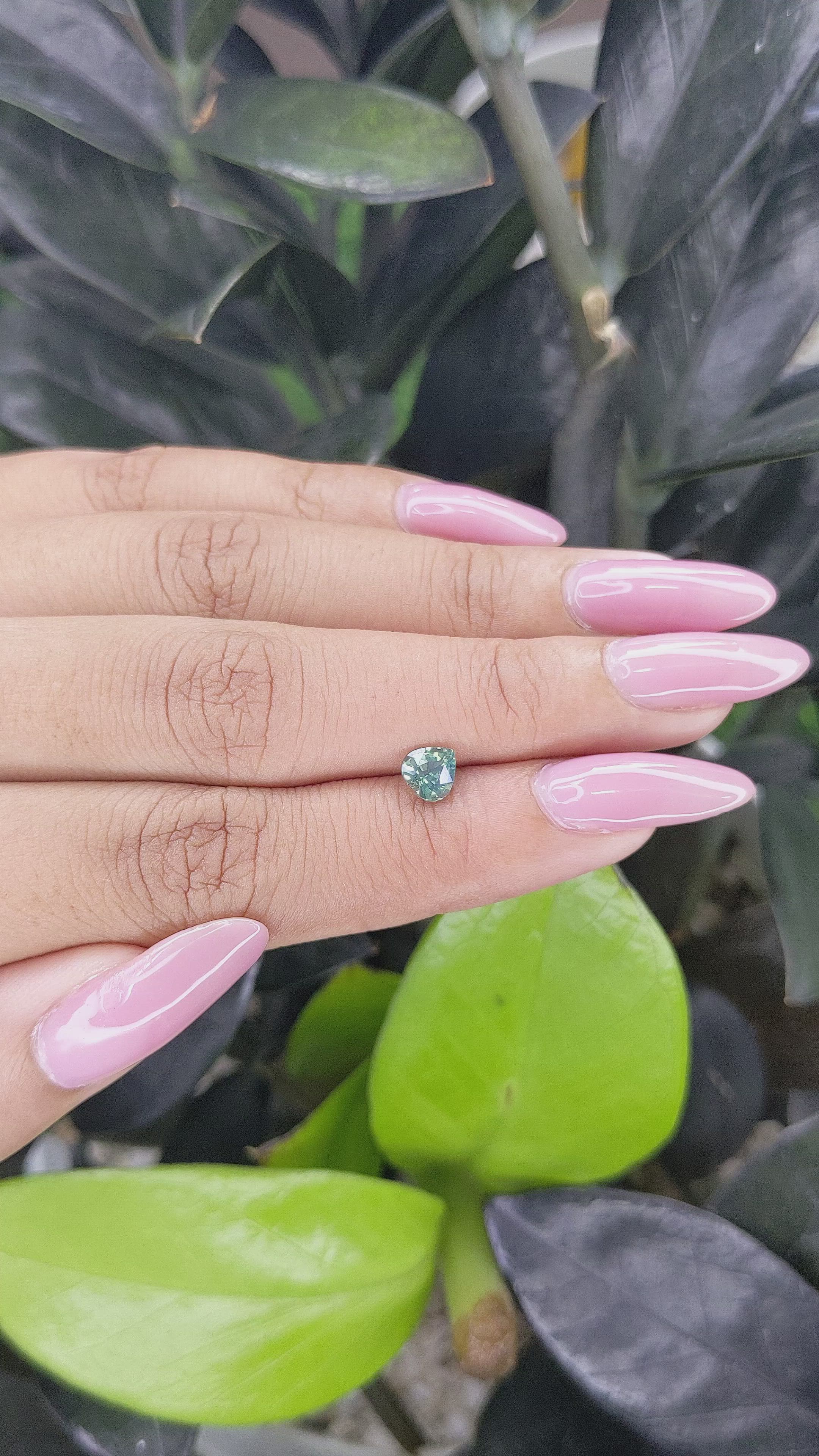 0.72 Ct. Green Sapphire from Madagascar Size Video